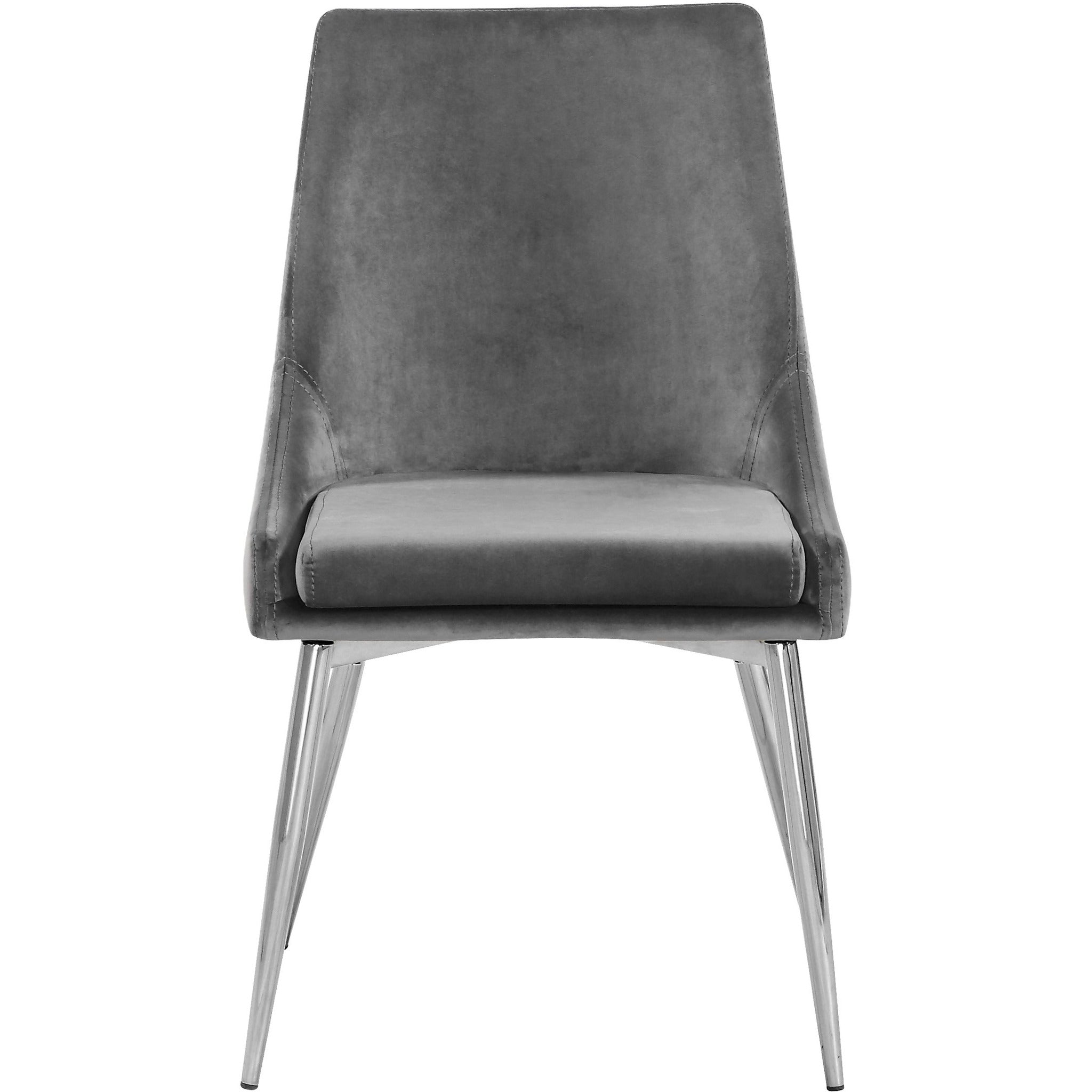 Meridian Furniture Karina Grey Velvet Dining Chair-Minimal & Modern