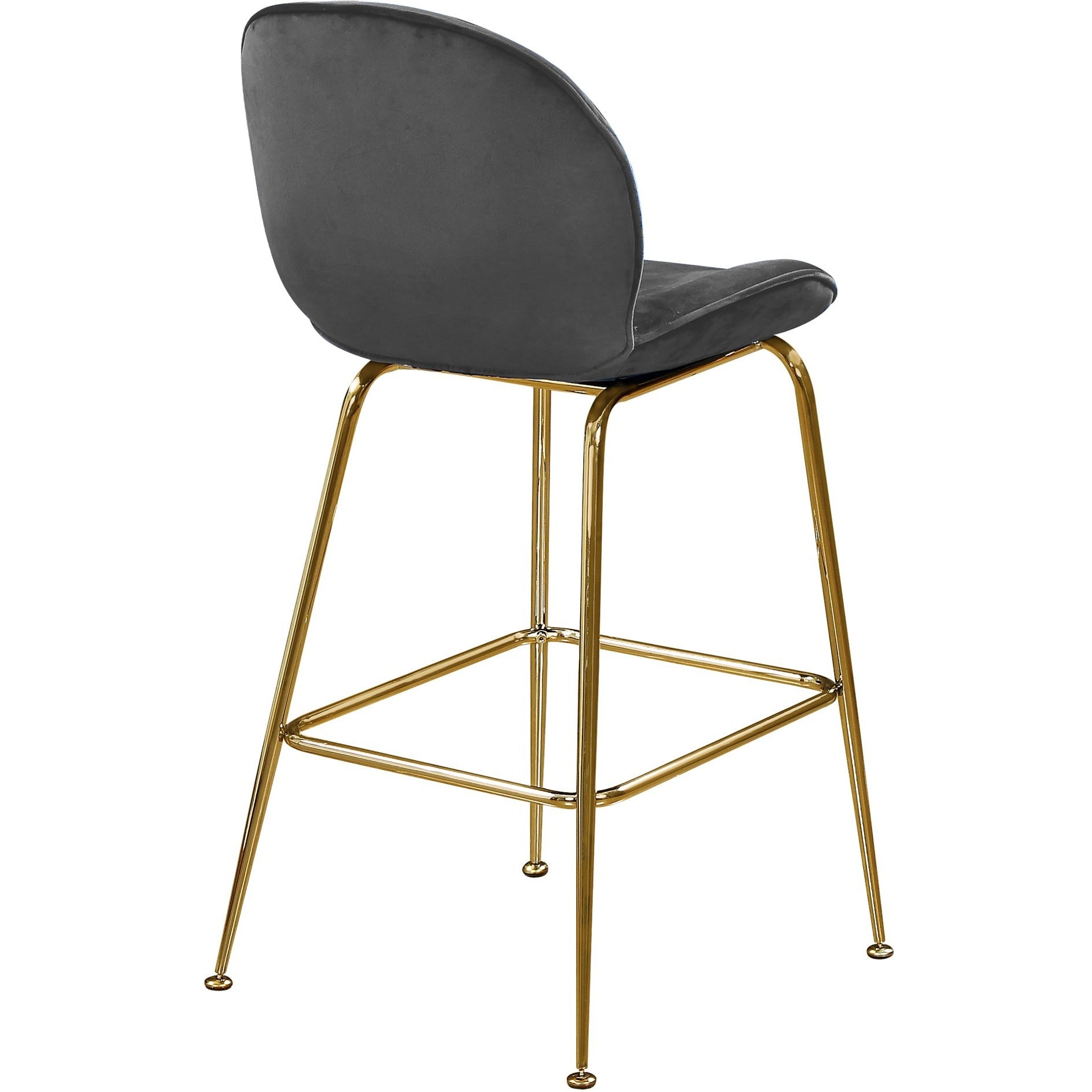 Meridian Furniture Paris Grey Velvet Stool-Minimal & Modern