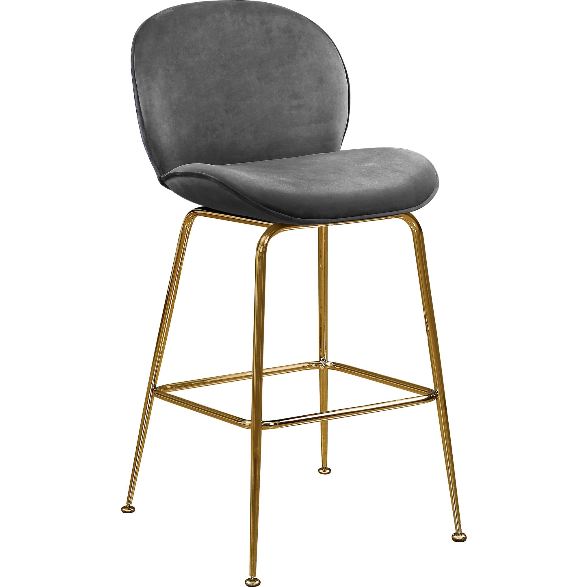 Meridian Furniture Paris Grey Velvet Stool-Minimal & Modern