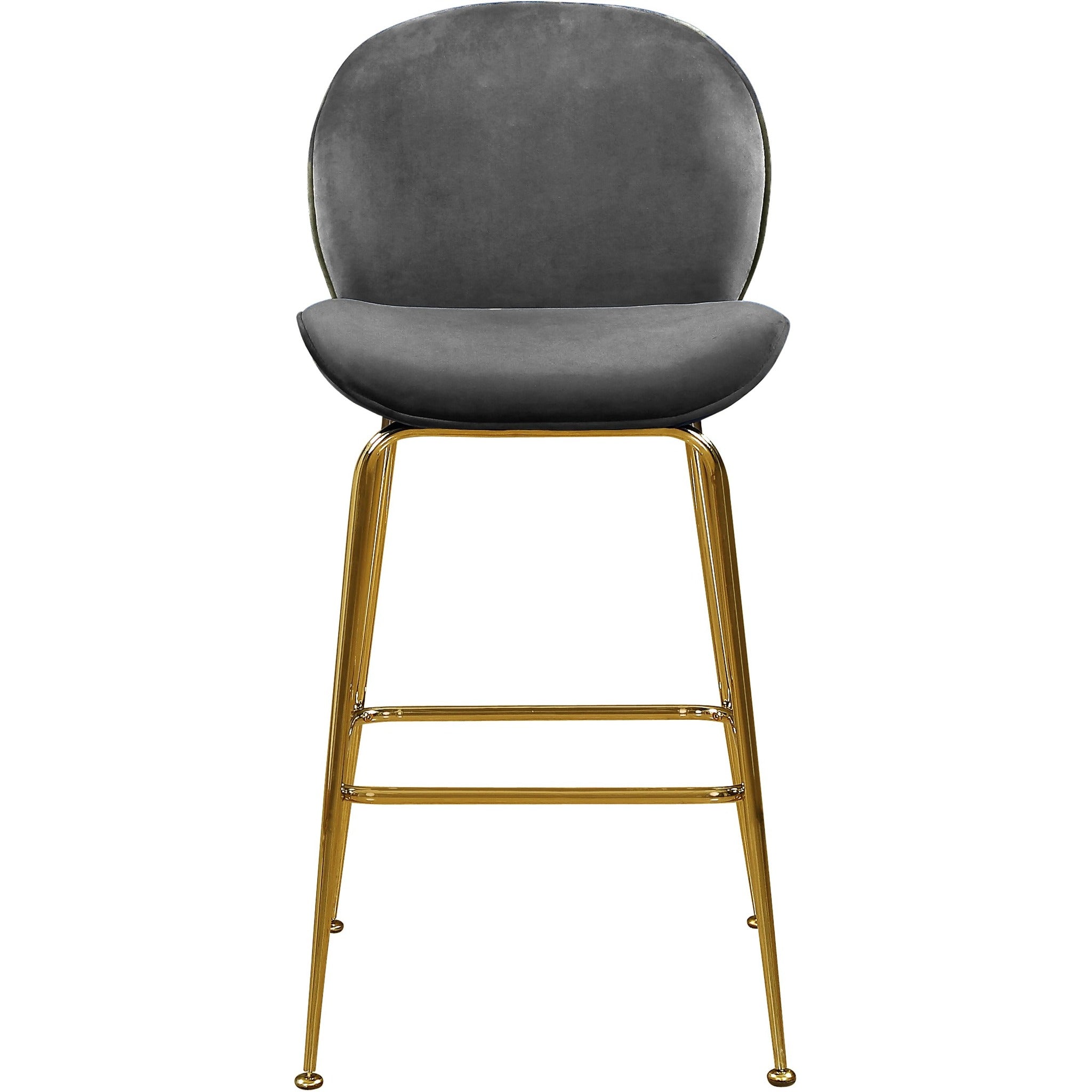 Meridian Furniture Paris Grey Velvet Stool-Minimal & Modern