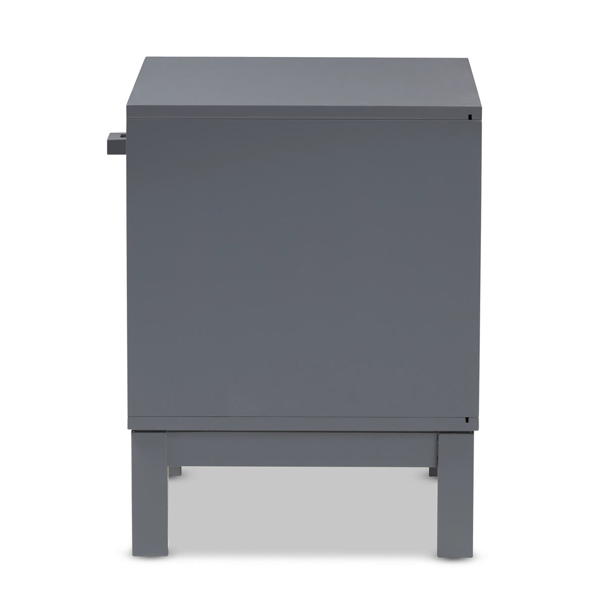 Baxton Studio Deirdre Modern and Contemporary Grey Wood 1-Drawer Nightstand Baxton Studio-nightstands-Minimal And Modern - 5