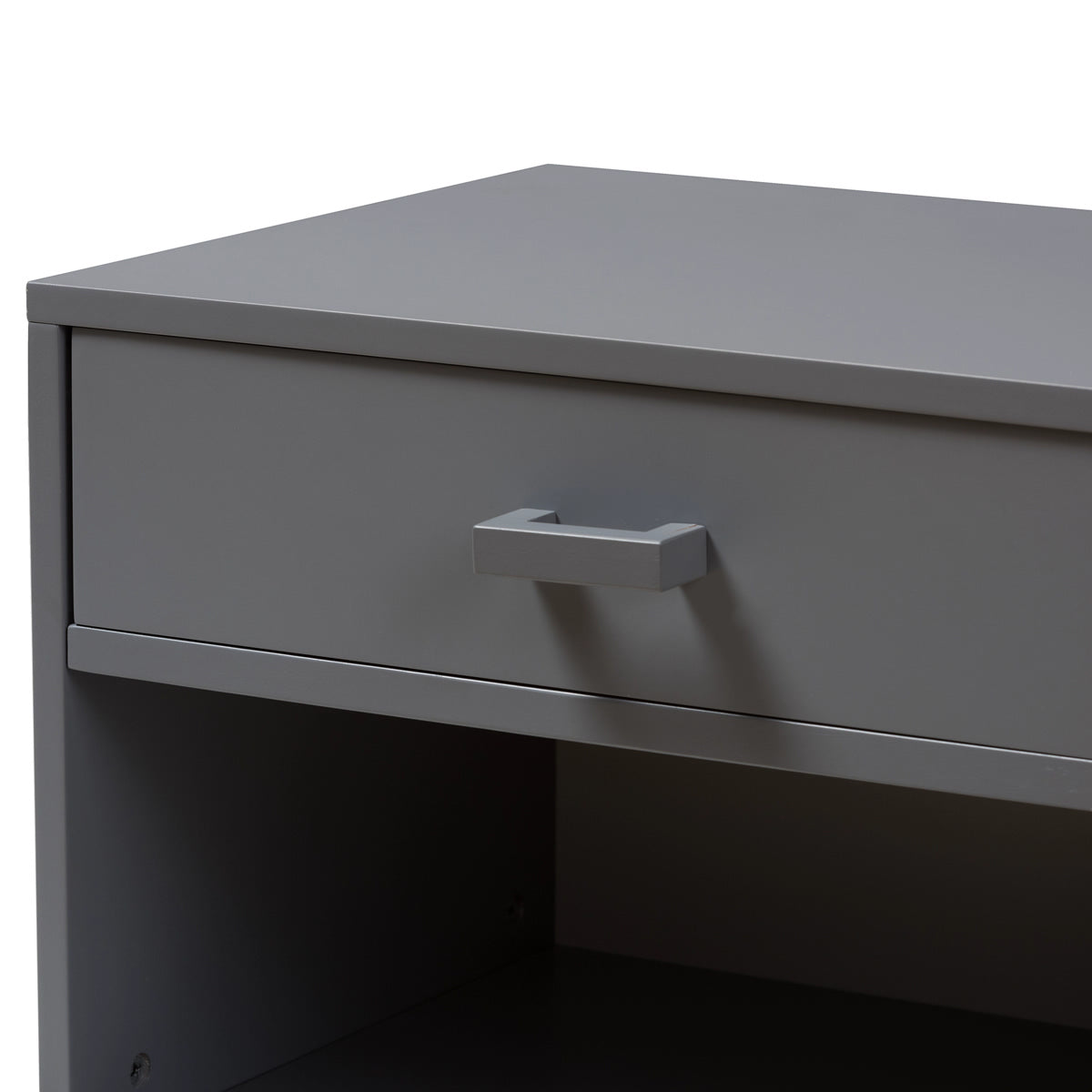 Baxton Studio Deirdre Modern and Contemporary Grey Wood 1-Drawer Nightstand Baxton Studio-nightstands-Minimal And Modern - 6