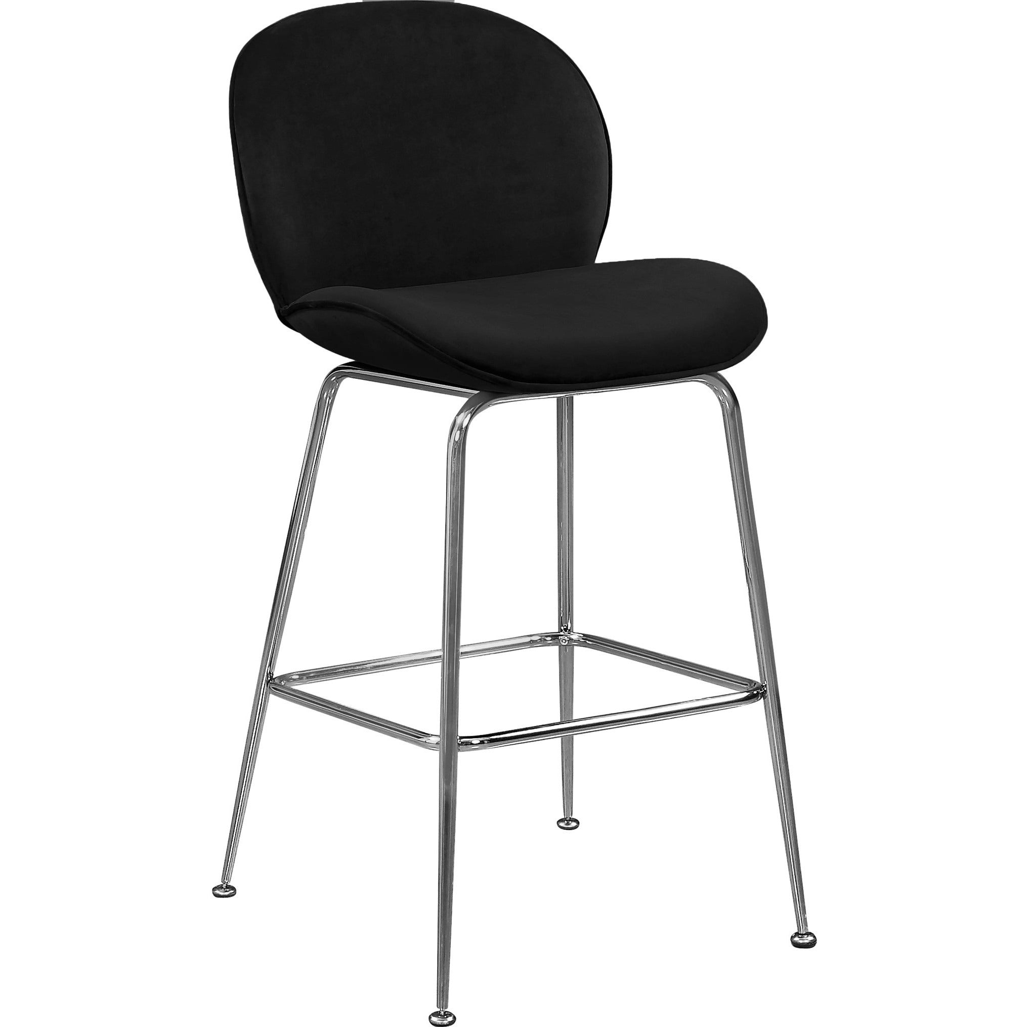 Meridian Furniture Paris Black Velvet Stool-Minimal & Modern