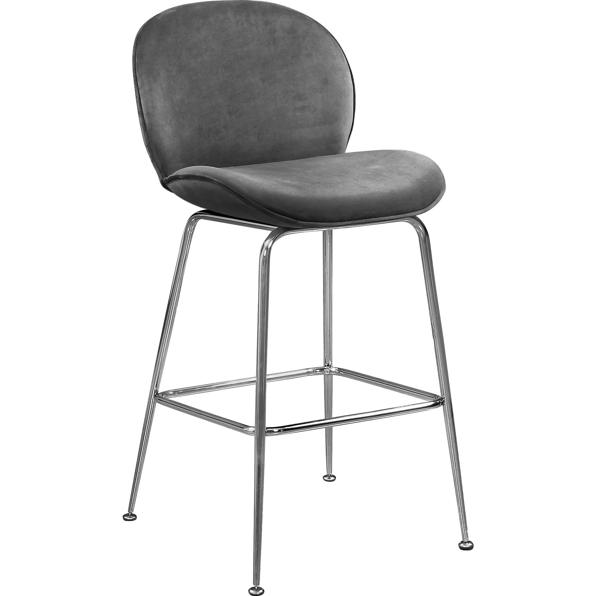 Meridian Furniture Paris Grey Velvet Stool-Minimal & Modern