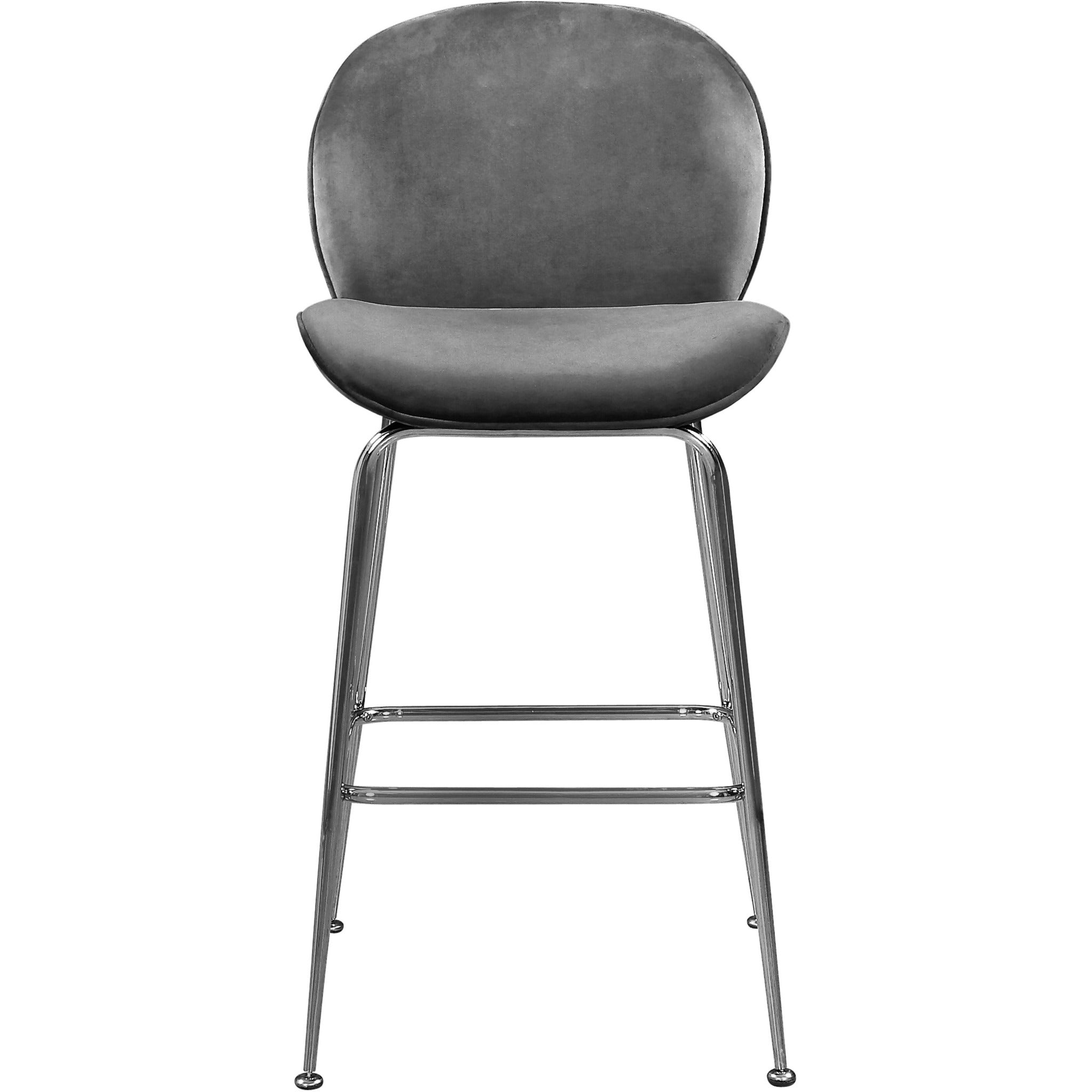 Meridian Furniture Paris Grey Velvet Stool-Minimal & Modern