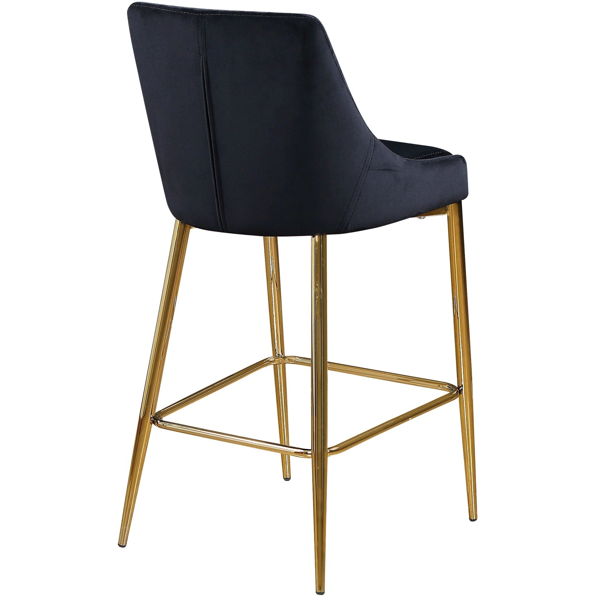 Meridian Furniture Karina Black Velvet Stool-Minimal & Modern