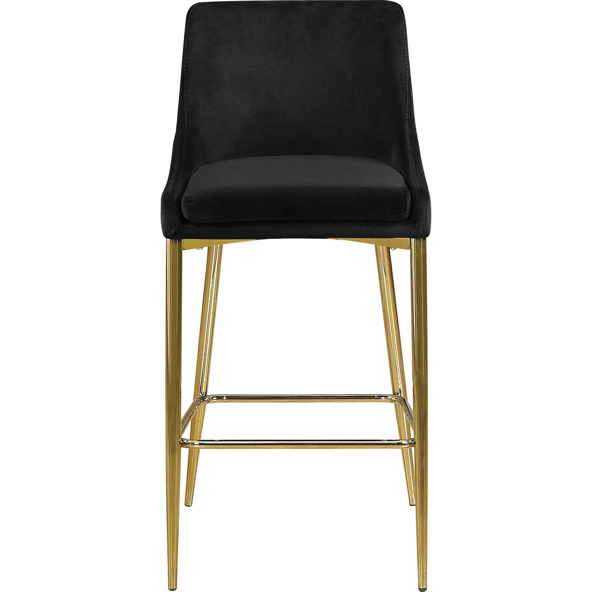 Meridian Furniture Karina Black Velvet Stool-Minimal & Modern