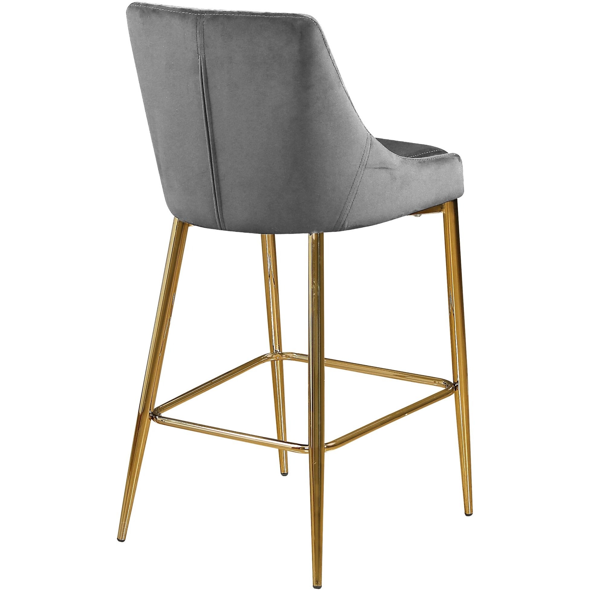 Meridian Furniture Karina Grey Velvet Stool-Minimal & Modern