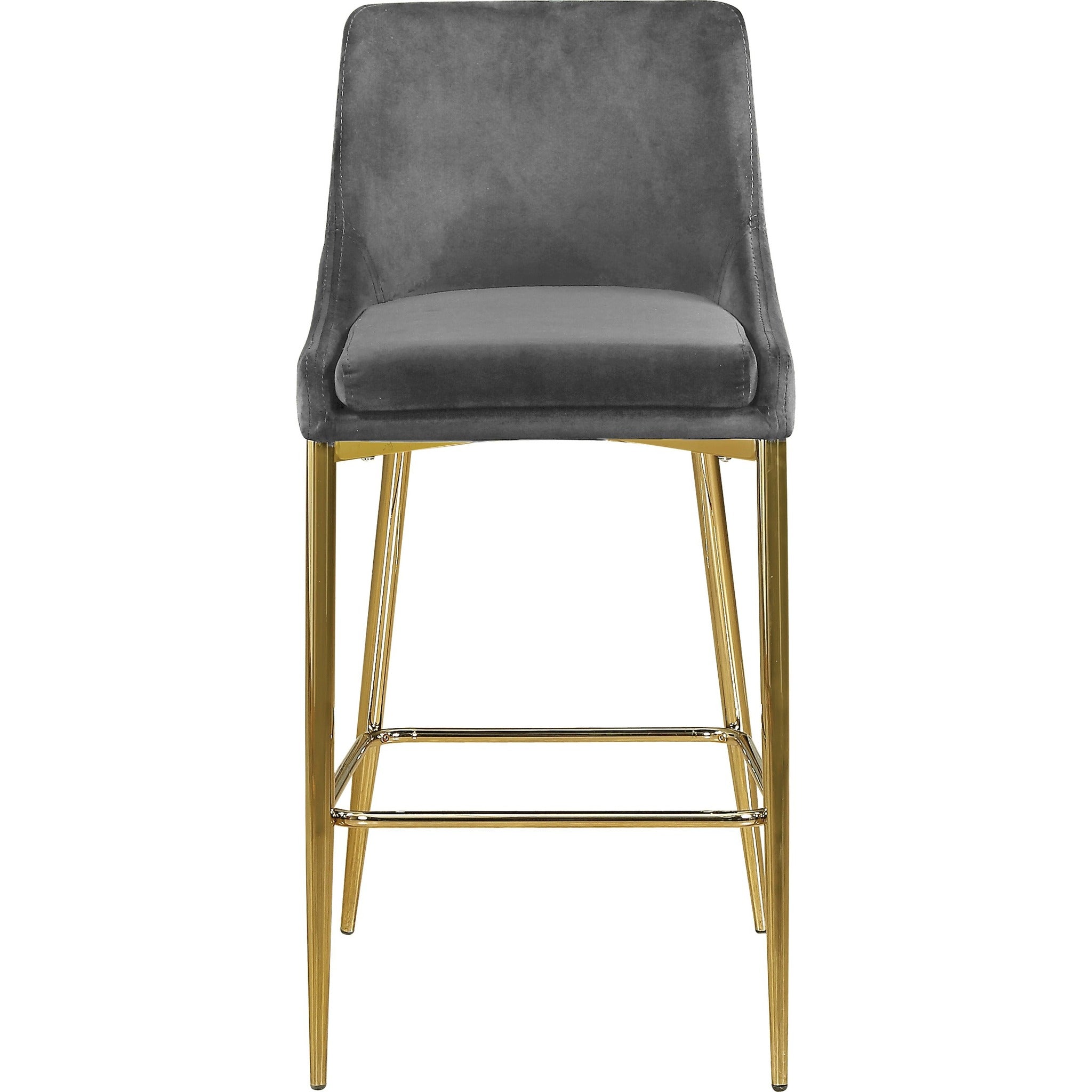 Meridian Furniture Karina Grey Velvet Stool-Minimal & Modern