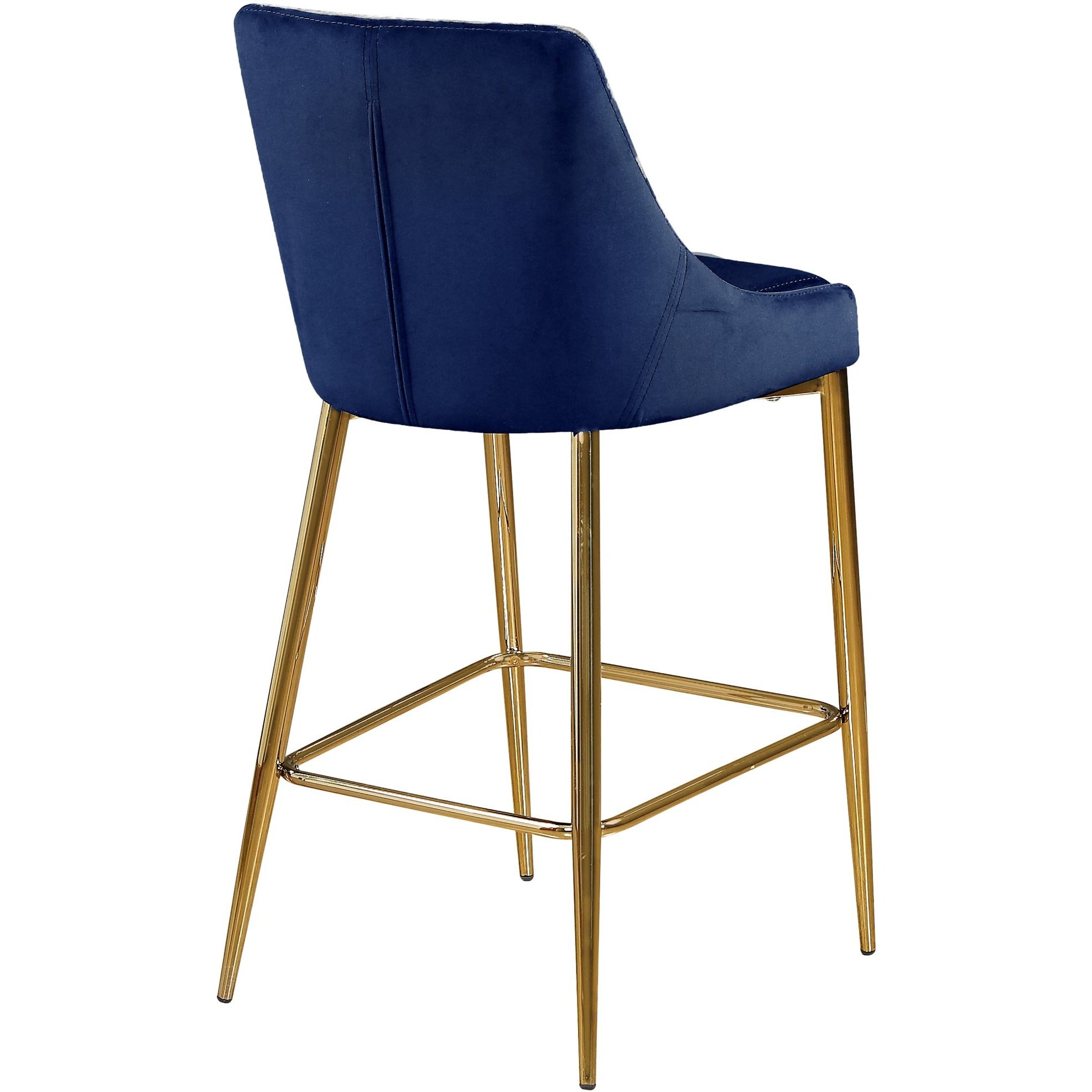 Meridian Furniture Karina Navy Velvet Stool-Minimal & Modern