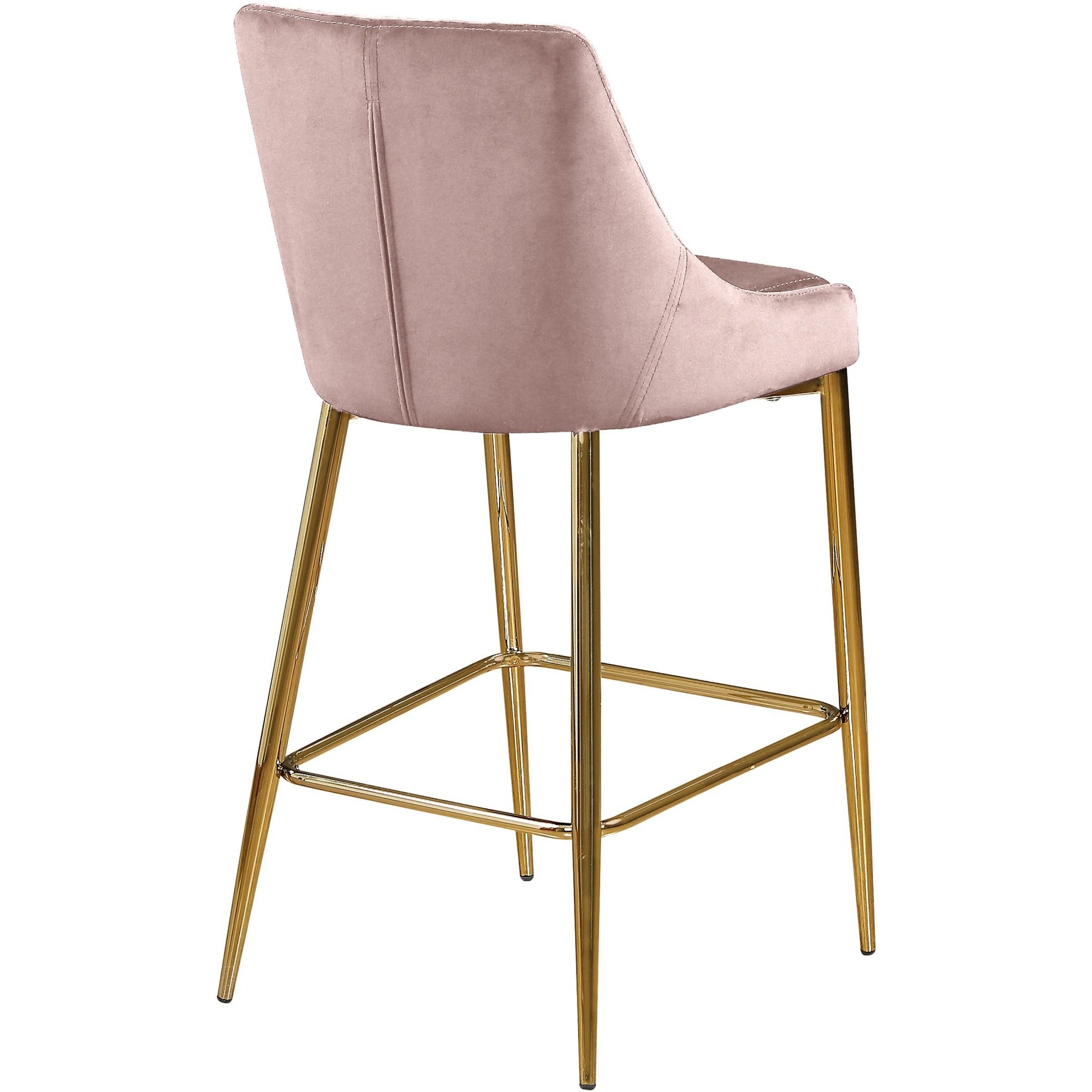 Meridian Furniture Karina Pink Velvet Stool-Minimal & Modern