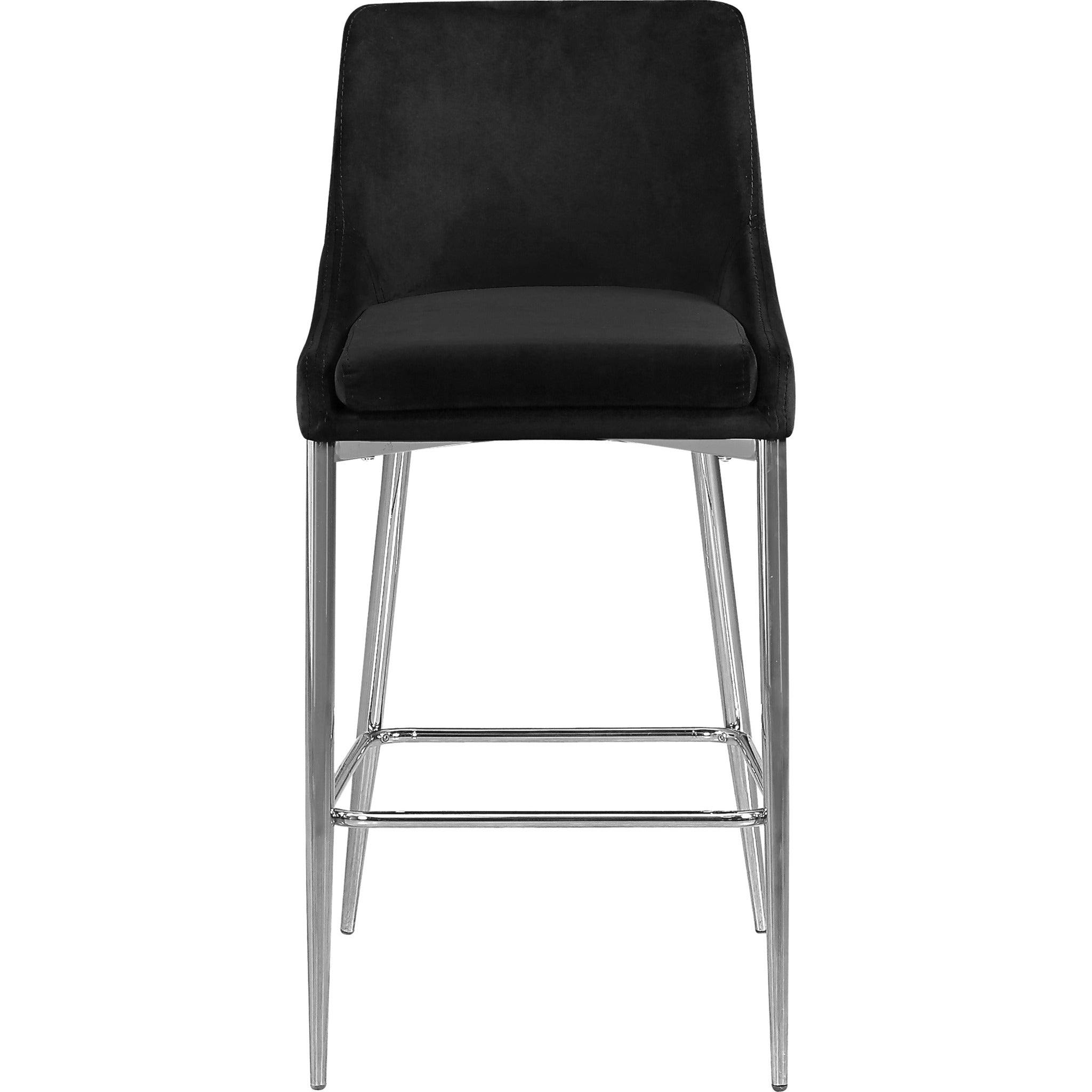 Meridian Furniture Karina Black Velvet Stool-Minimal & Modern