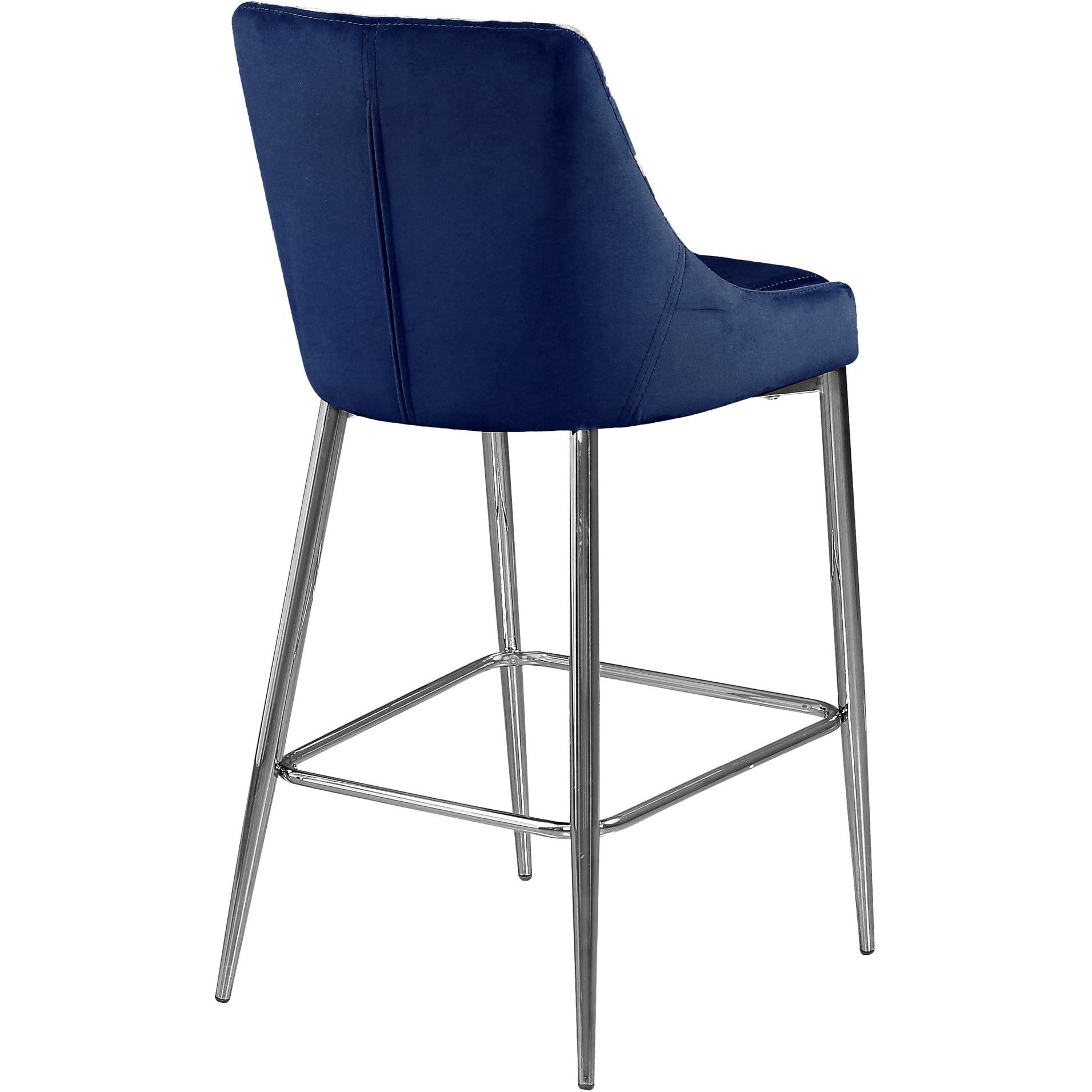 Meridian Furniture Karina Navy Velvet Stool-Minimal & Modern