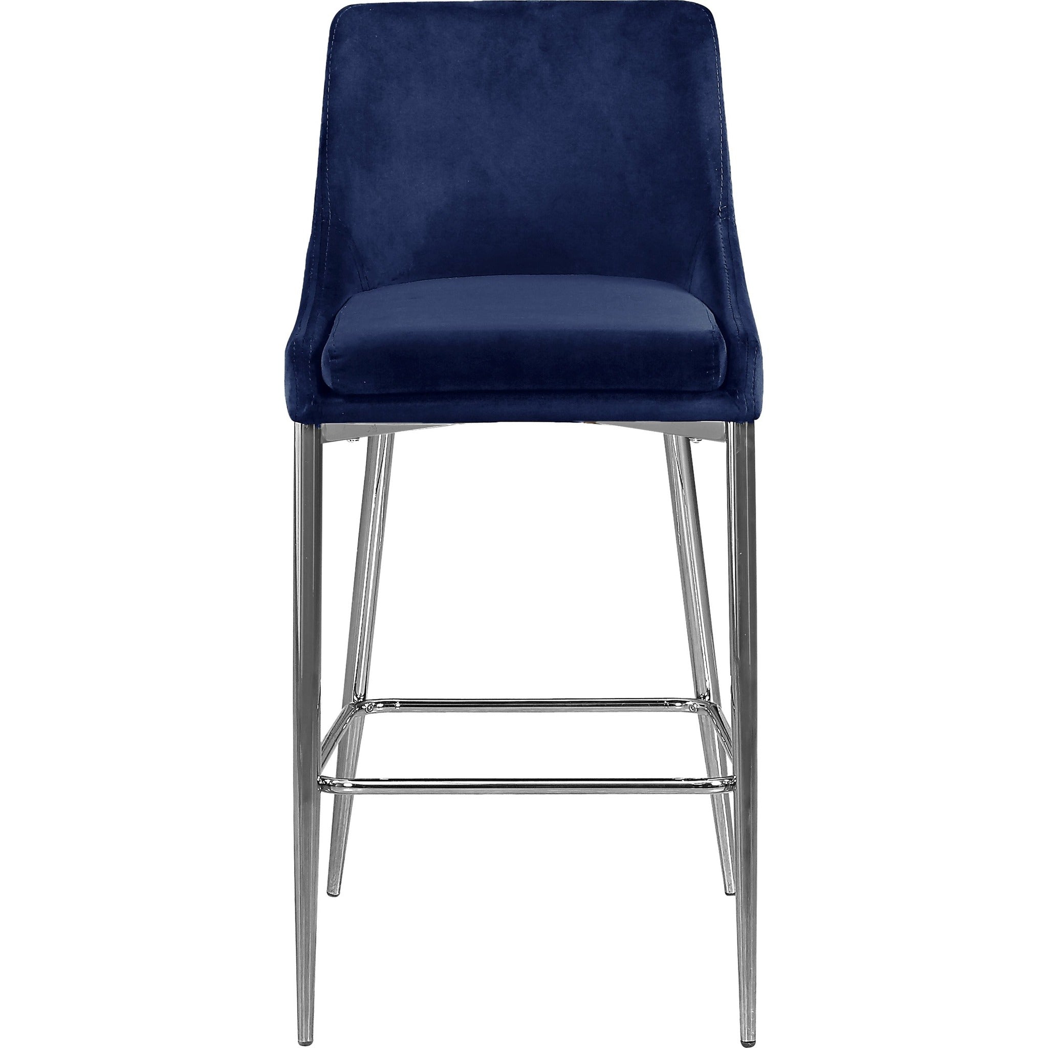 Meridian Furniture Karina Navy Velvet Stool-Minimal & Modern