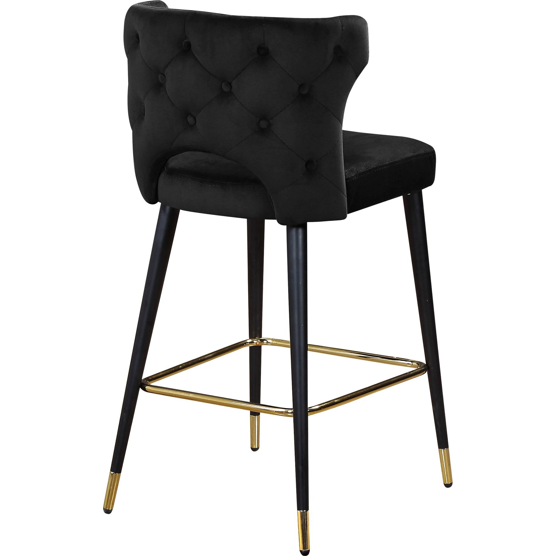 Meridian Furniture Kelly Black Velvet Stool-Minimal & Modern