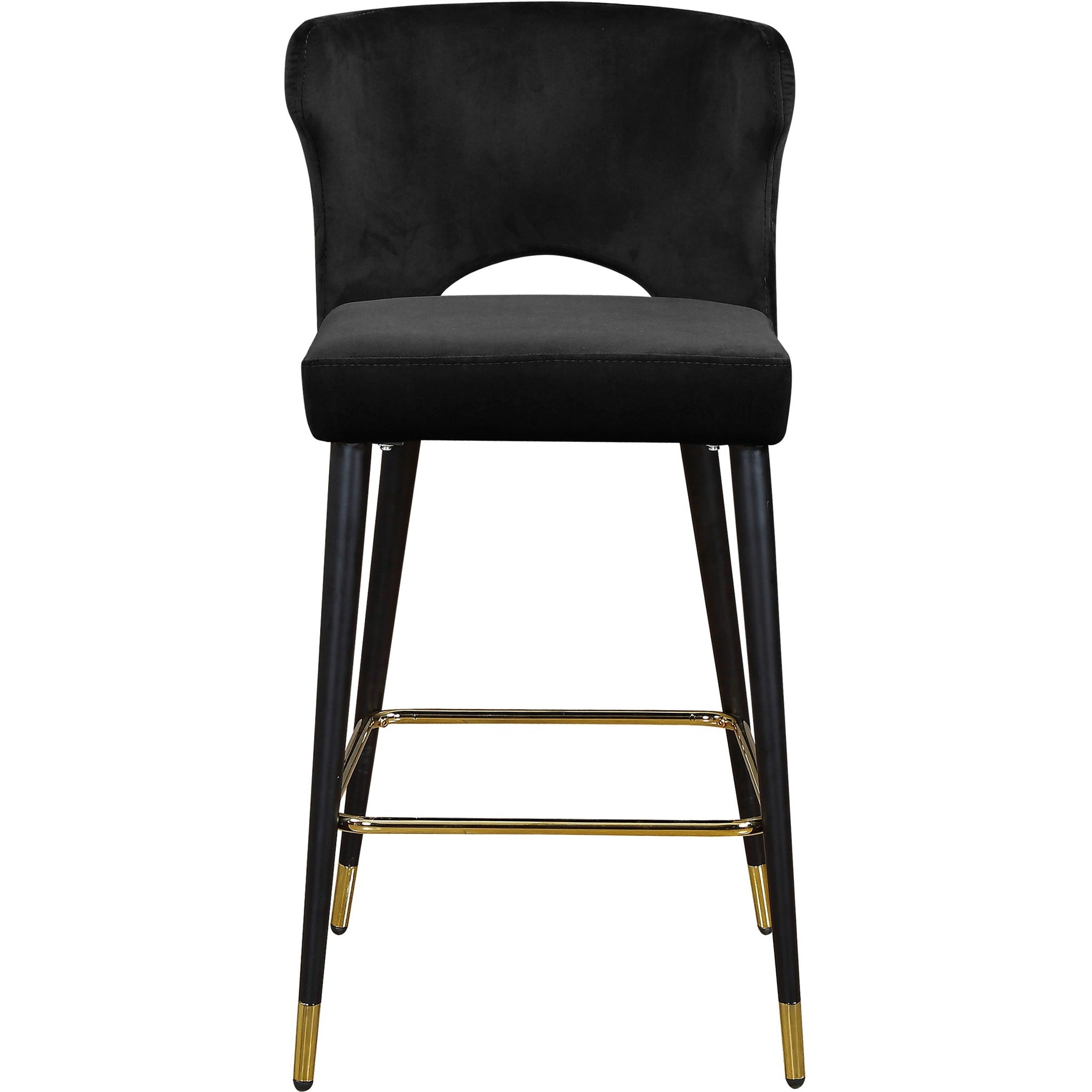 Meridian Furniture Kelly Black Velvet Stool-Minimal & Modern