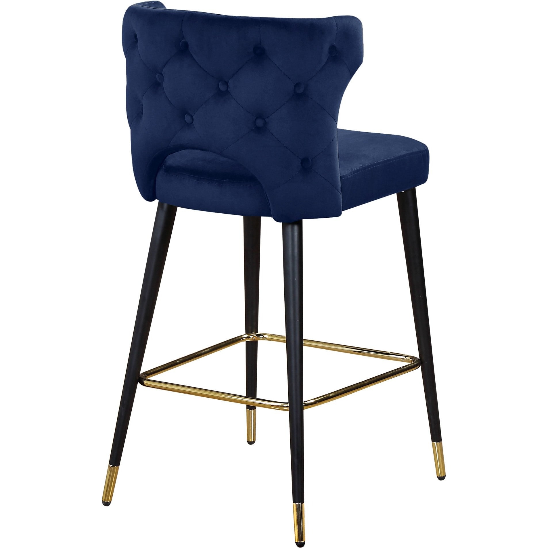 Meridian Furniture Kelly Navy Velvet Stool-Minimal & Modern