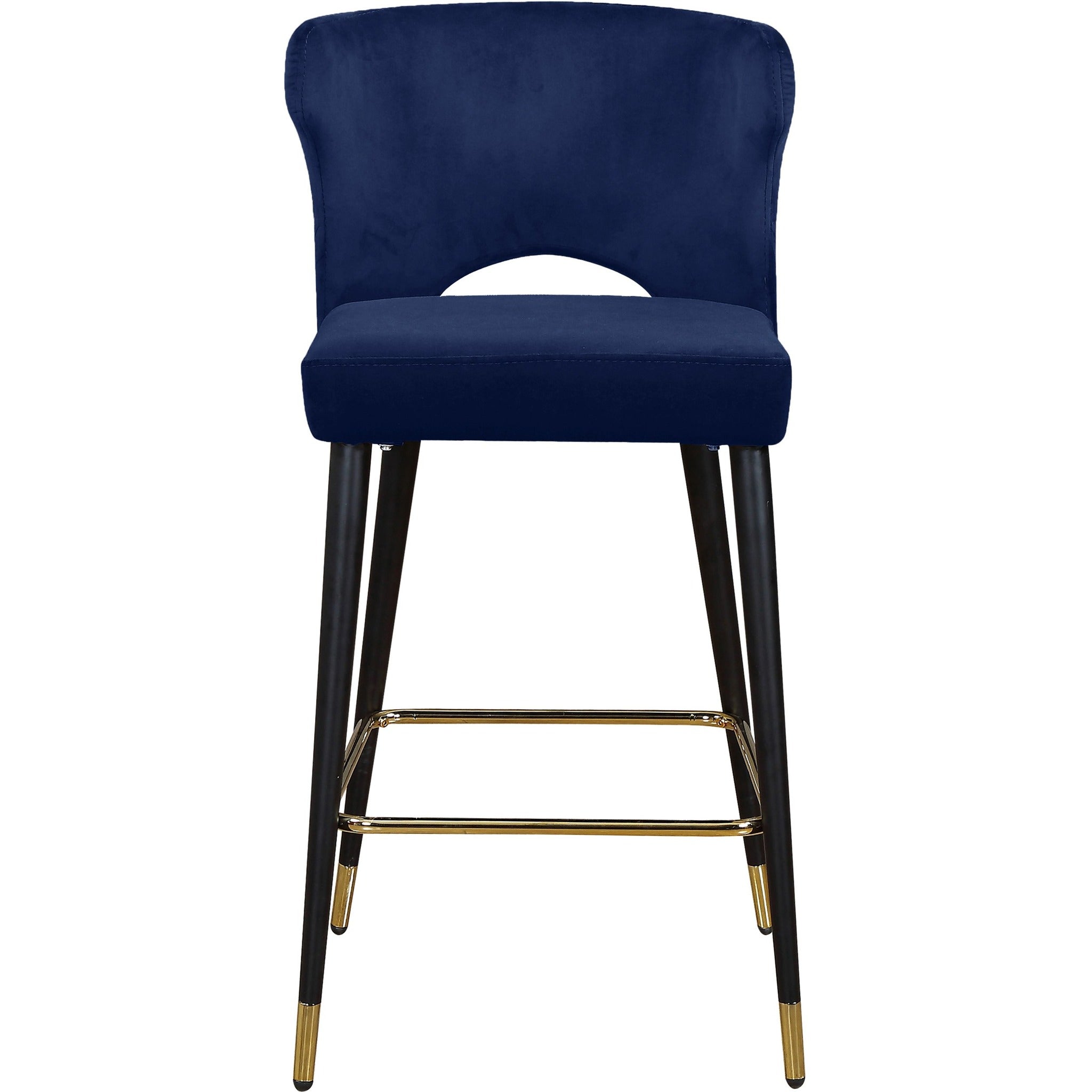 Meridian Furniture Kelly Navy Velvet Stool-Minimal & Modern