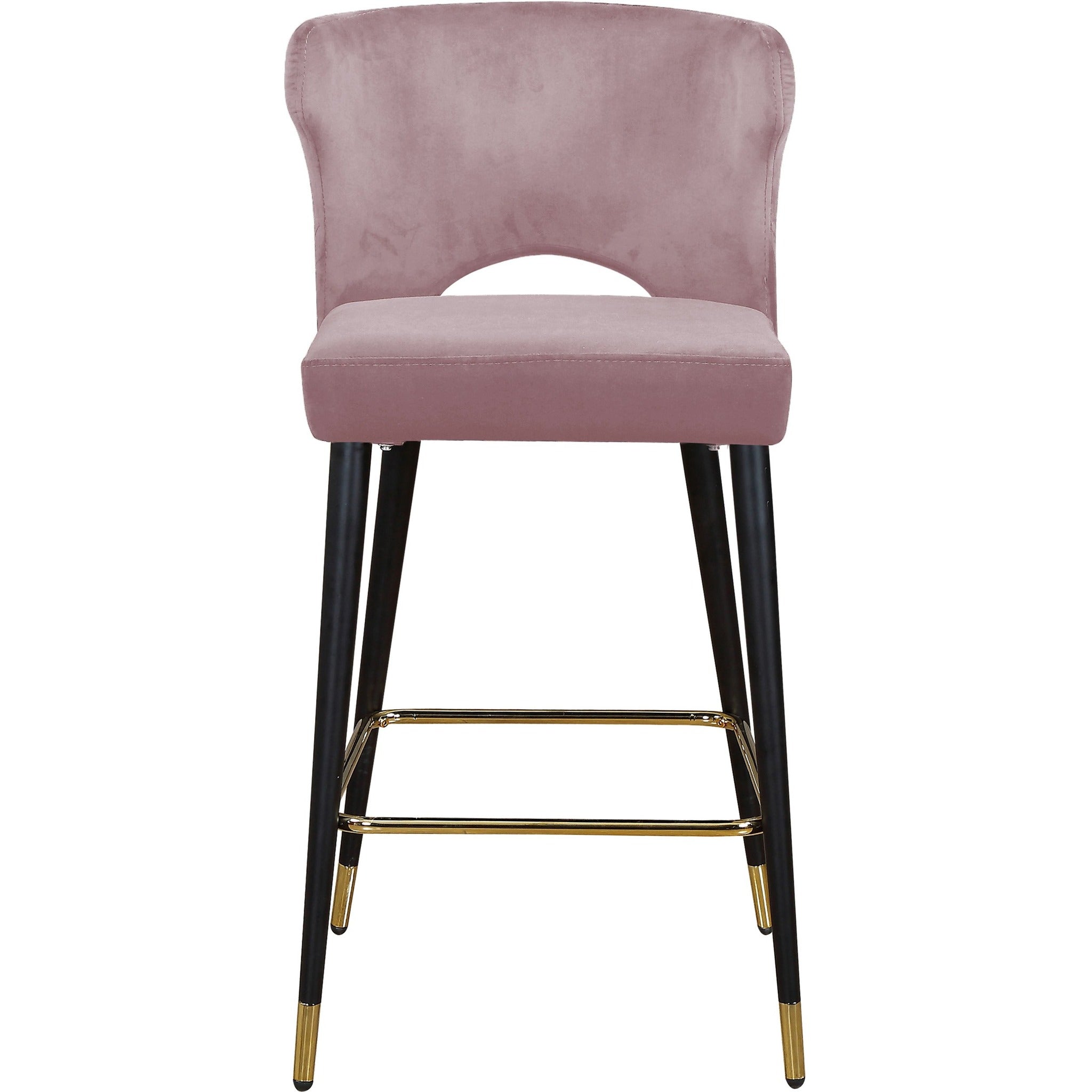 Meridian Furniture Kelly Pink Velvet Stool-Minimal & Modern