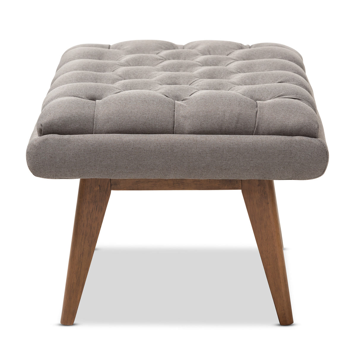 Baxton Studio Annetha Mid-Century Modern Grey Fabric Upholstered Walnut Finished Wood Ottoman Baxton Studio-ottomans-Minimal And Modern - 3