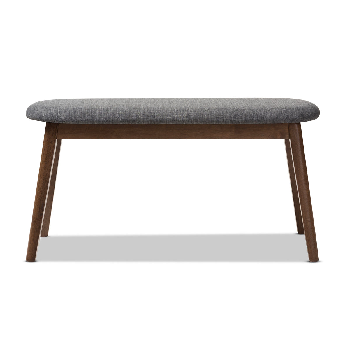 Baxton Studio Easton Mid-Century Modern Dark Grey Fabric Upholstered Walnut Finished Wood Bench Baxton Studio-benches-Minimal And Modern - 2