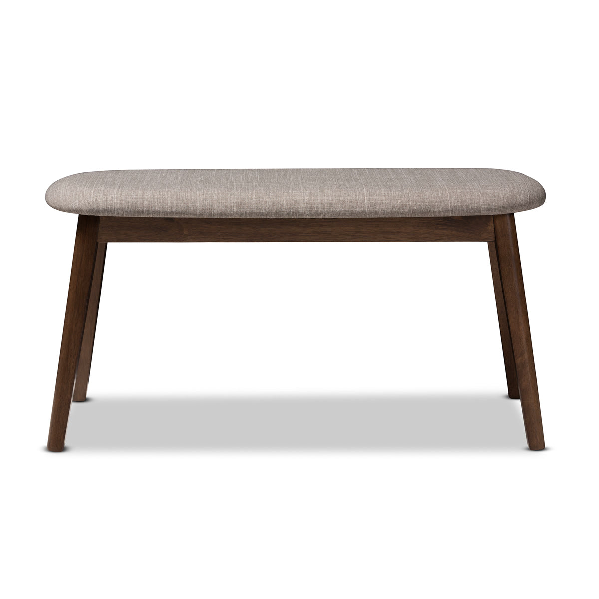 Baxton Studio Easton Mid-Century Modern Light Grey Fabric Upholstered Walnut Finished Wood Bench Baxton Studio-benches-Minimal And Modern - 2