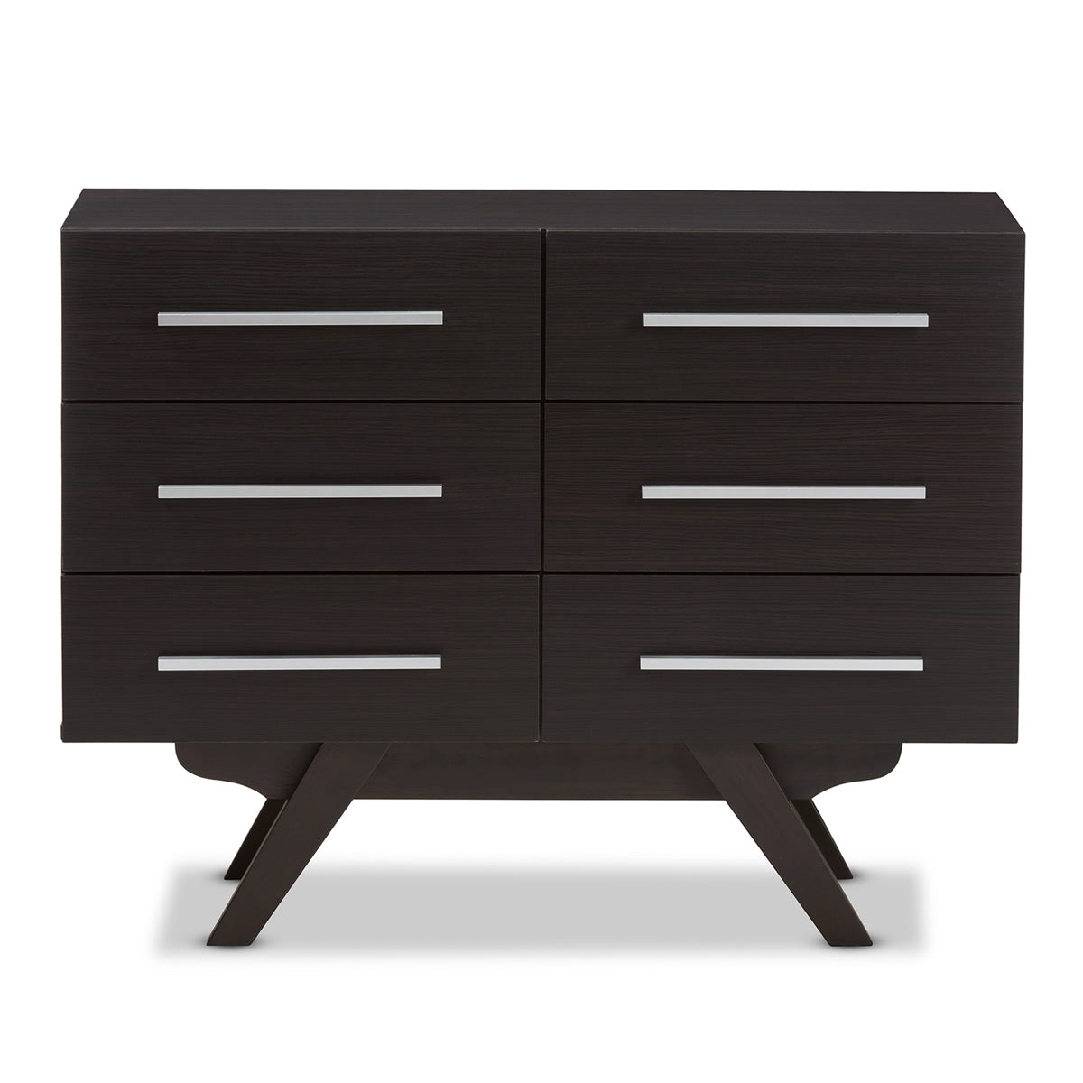 Baxton Studio Auburn Mid-Century Modern Espresso Brown Finished Wood 6-Drawer Dresser Baxton Studio-Dresser-Minimal And Modern - 4