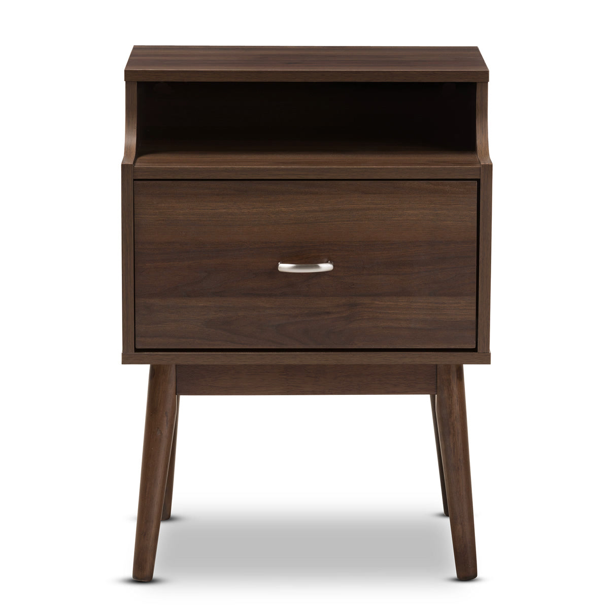 Baxton Studio Disa Mid-Century Modern Walnut Brown Finished Nightstand Baxton Studio-nightstands-Minimal And Modern - 5