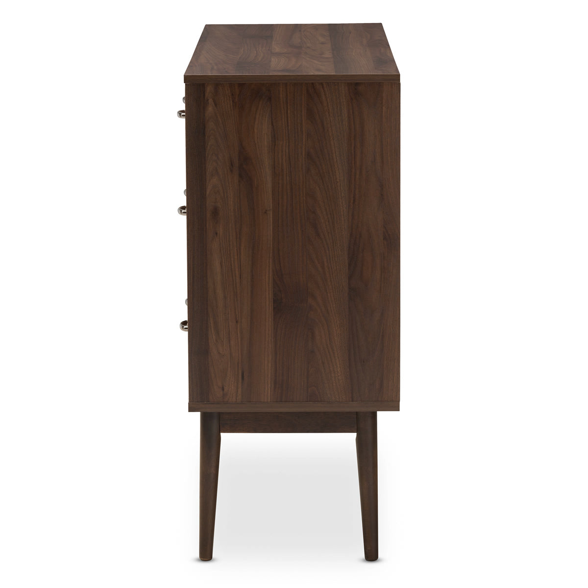 Baxton Studio Disa Mid-Century Modern Walnut Brown Finished 6-Drawer Dresser Baxton Studio-Dresser-Minimal And Modern - 5