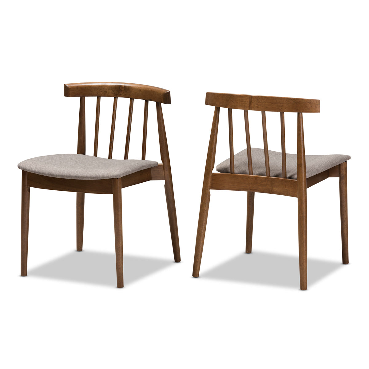 Baxton Studio Wyatt Mid-Century Modern Walnut Wood Dining Chair (Set of 2) Baxton Studio-dining chair-Minimal And Modern - 1