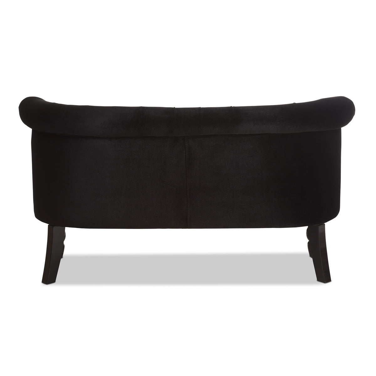 Baxton Studio Flax Victorian Style Contemporary Black Velvet Fabric Upholstered 2-seater Loveseat Baxton Studio-sofas-Minimal And Modern - 5