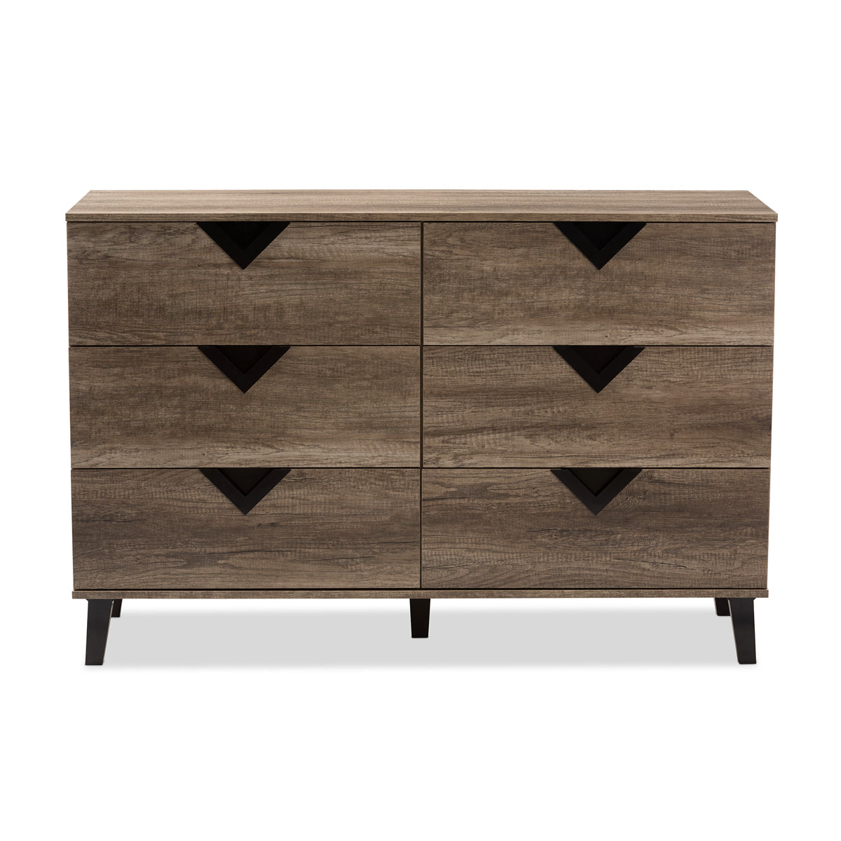 Baxton Studio Wales Modern and Contemporary Light Brown Wood 6-Drawer Chest Baxton Studio-Dresser-Minimal And Modern - 4