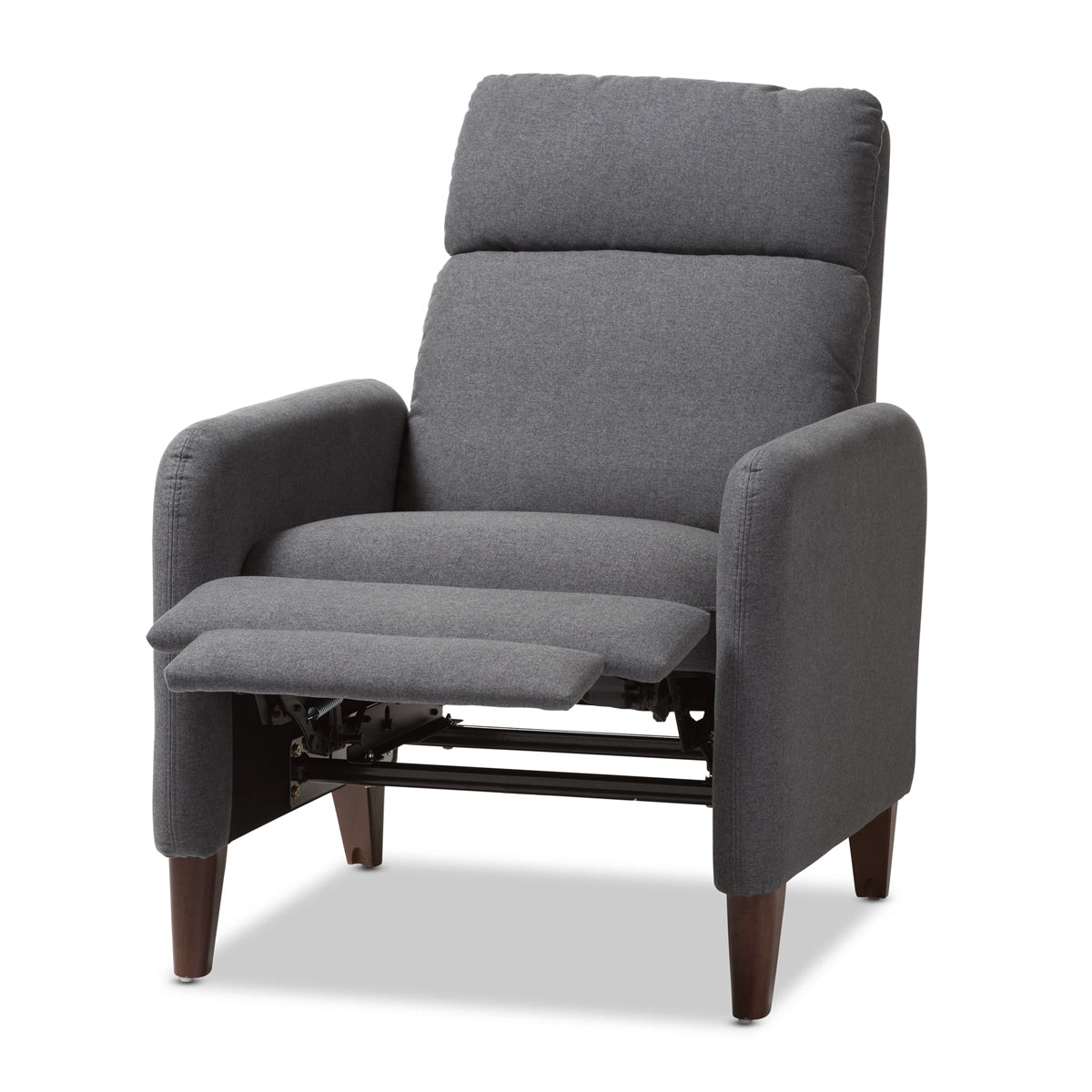 Baxton Studio Casanova Mid-century Modern Grey Fabric Upholstered Lounge Chair Baxton Studio-chairs-Minimal And Modern - 4