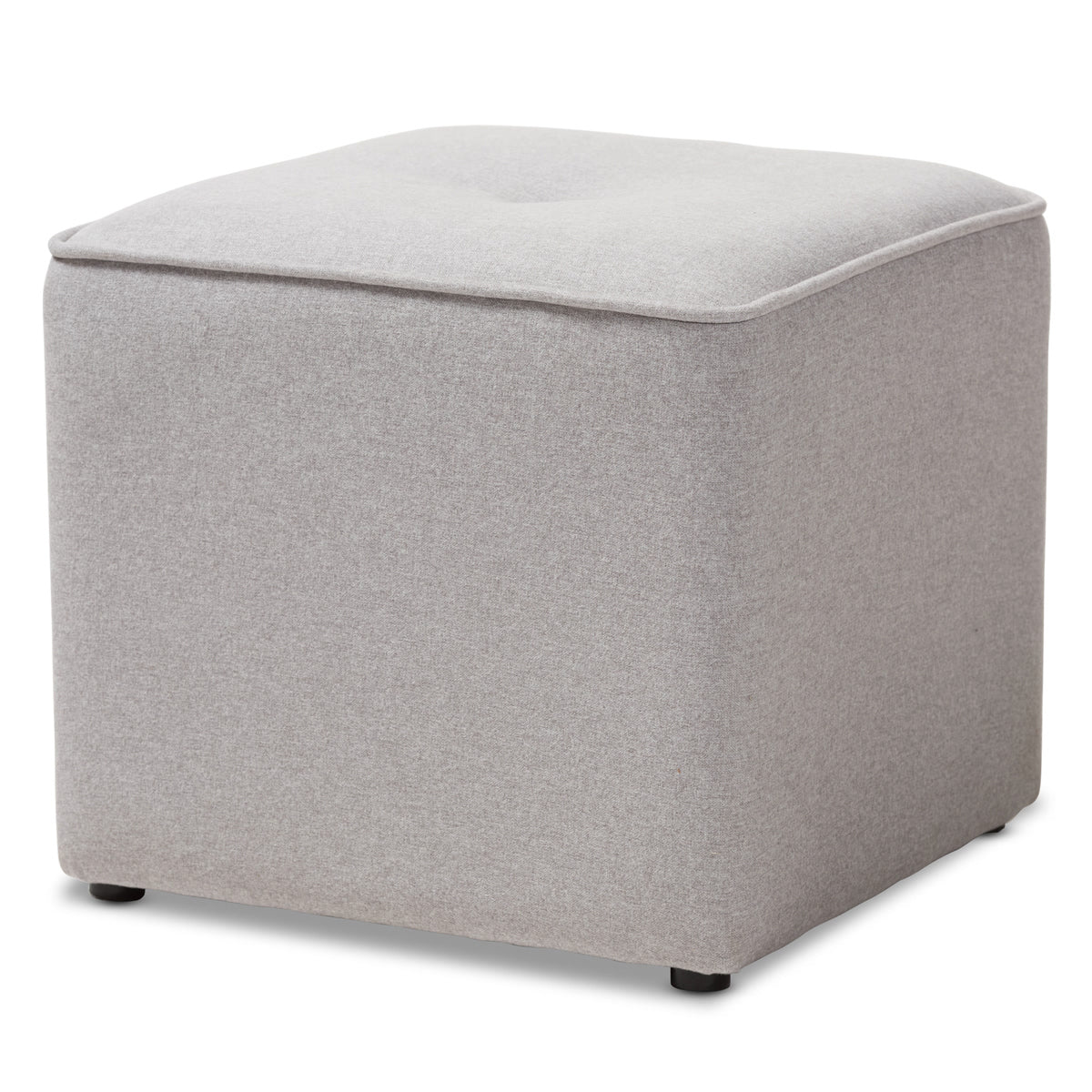 Baxton Studio Corinne Modern and Contemporary Light Grey Fabric Upholstered Ottoman Baxton Studio-ottomans-Minimal And Modern - 1