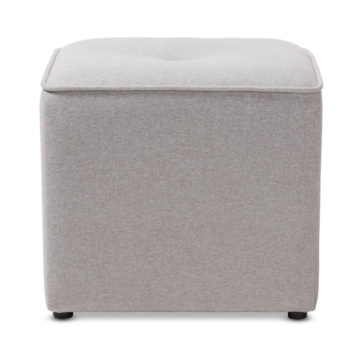 Baxton Studio Corinne Modern and Contemporary Light Grey Fabric Upholstered Ottoman Baxton Studio-ottomans-Minimal And Modern - 2