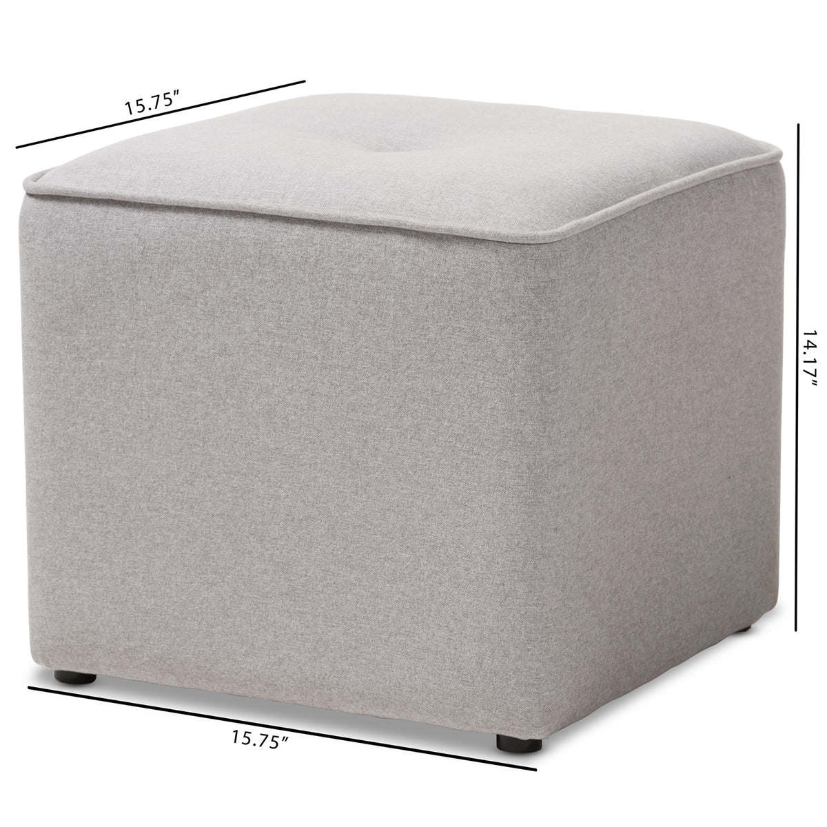 Baxton Studio Corinne Modern and Contemporary Light Grey Fabric Upholstered Ottoman Baxton Studio-ottomans-Minimal And Modern - 6