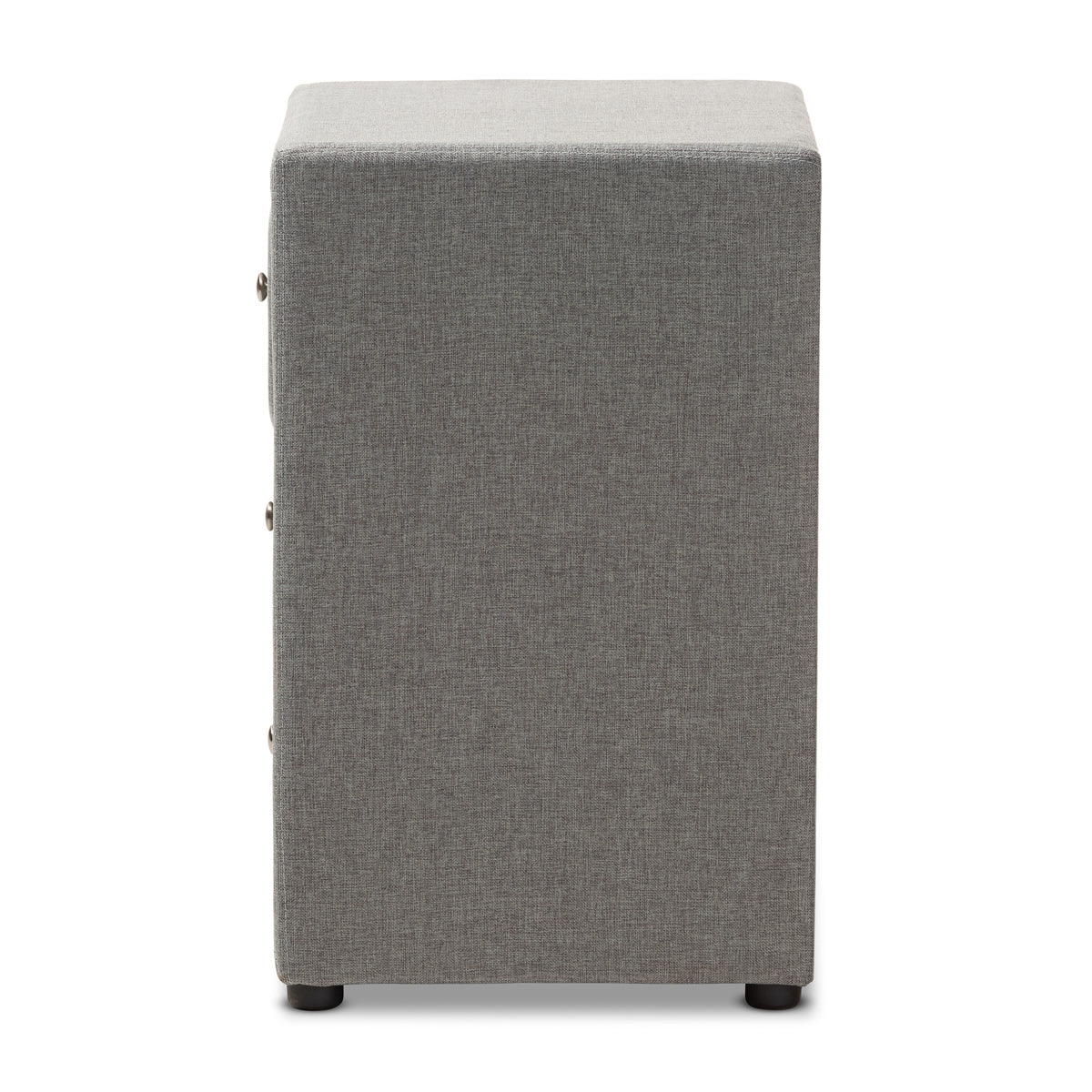 Baxton Studio Tessa Modern and Contemporary Grey Fabric Upholstered 3-Drawer Nightstand Baxton Studio-nightstands-Minimal And Modern - 4