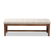 Baxton Studio Ainsley Modern and Contemporary Light Beige Fabric Upholstered Walnut Finished Solid Rubberwood Bench Baxton Studio-benches-Minimal And Modern - 2