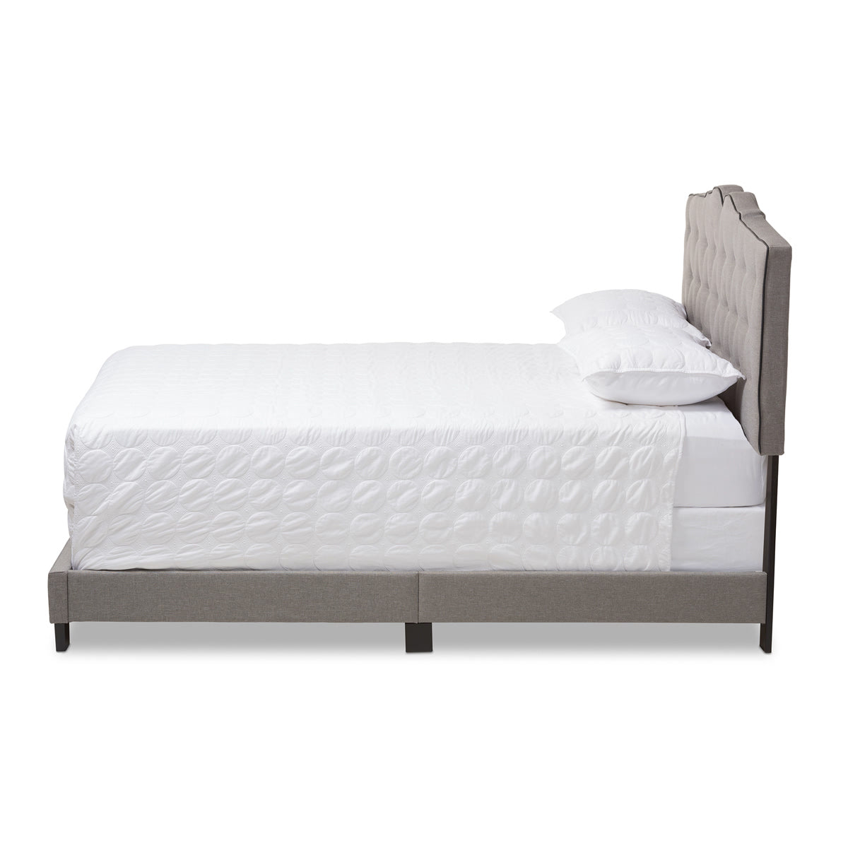 Baxton Studio Vivienne Modern and Contemporary Light Grey Fabric Upholstered Full Size Bed Baxton Studio-0-Minimal And Modern - 3