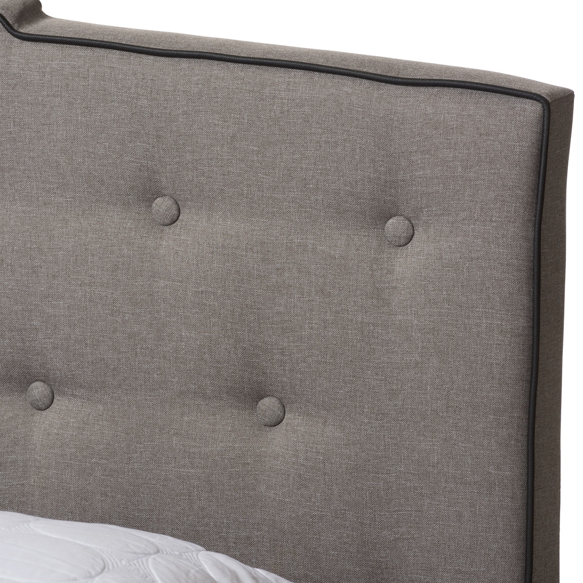 Baxton Studio Vivienne Modern and Contemporary Light Grey Fabric Upholstered Full Size Bed Baxton Studio-0-Minimal And Modern - 5