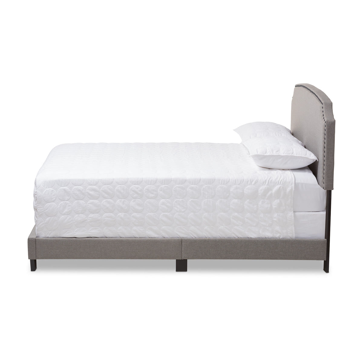 Baxton Studio Odette Modern and Contemporary Light Grey Fabric Upholstered King Size Bed Baxton Studio-0-Minimal And Modern - 3