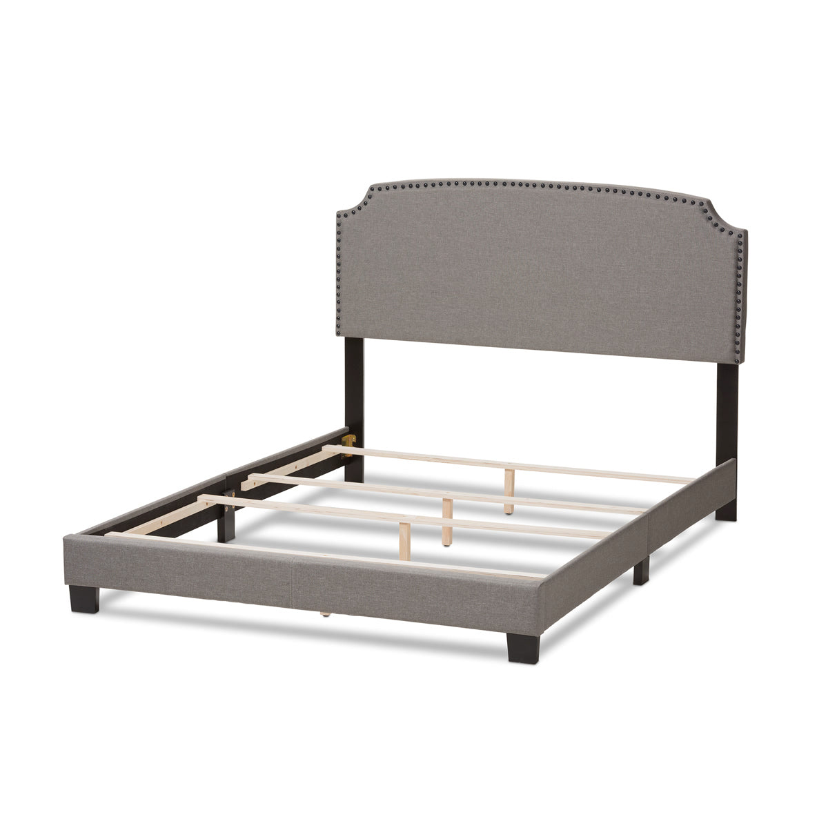 Baxton Studio Odette Modern and Contemporary Light Grey Fabric Upholstered King Size Bed Baxton Studio-0-Minimal And Modern - 4