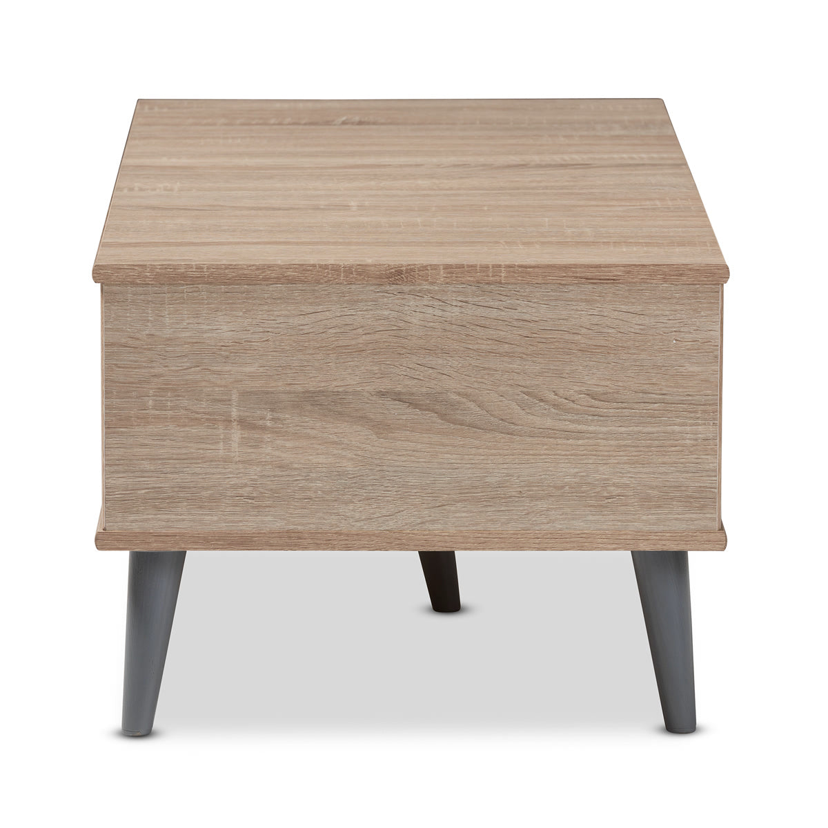 Baxton Studio Pierre Mid-Century Modern Oak and Light Grey Finished Wood Coffee Table Baxton Studio-coffee tables-Minimal And Modern - 3