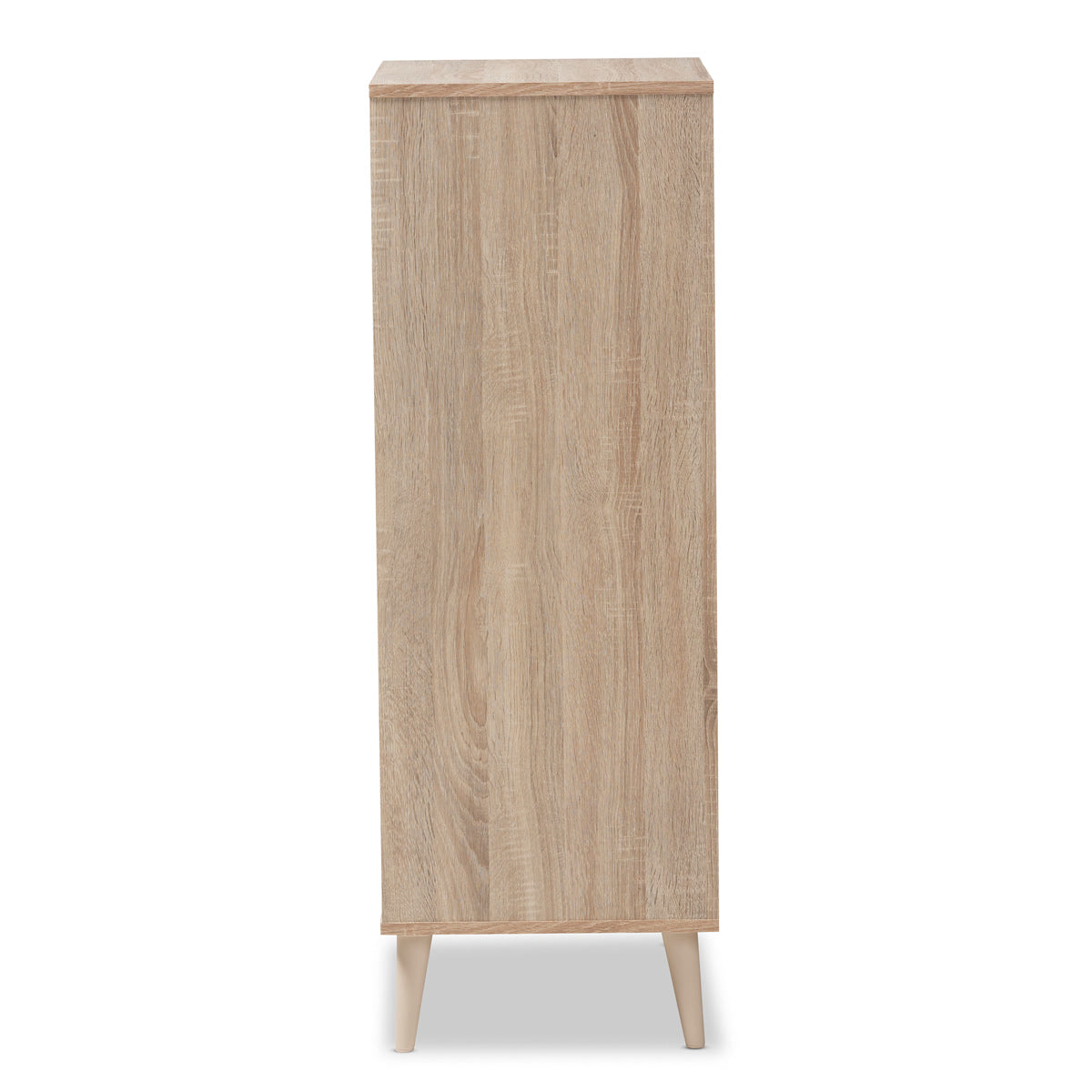 Baxton Studio Lisen Mid-Century Modern Light Oak and Grey 5-Drawer Chest Baxton Studio-Dresser-Minimal And Modern - 5