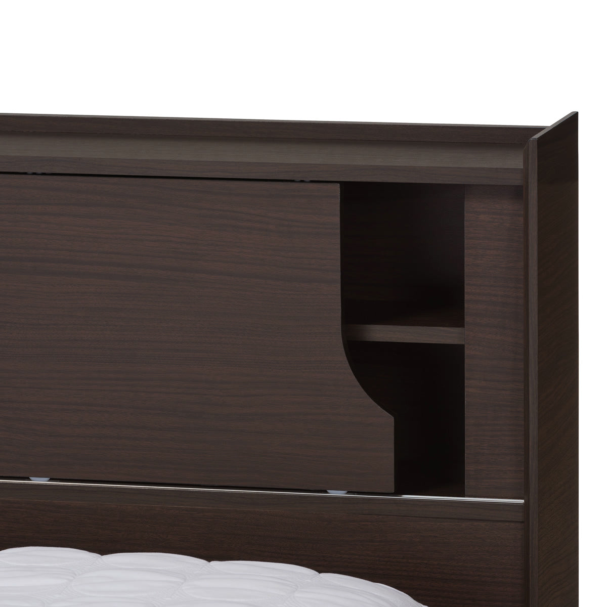 Baxton Studio Larsine Modern and Contemporary Brown Finished Queen Size Platform Storage Bed Baxton Studio-beds-Minimal And Modern - 4