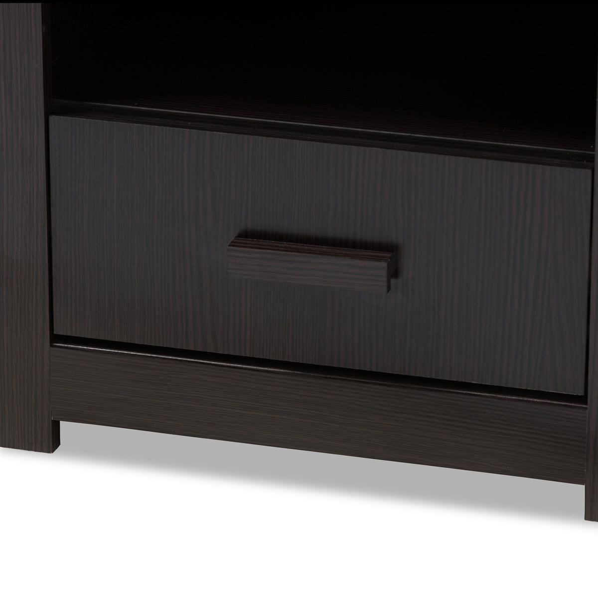 Baxton Studio Bienna Modern and Contemporary Wenge Brown Finished 1-Drawer Nightstand Baxton Studio-nightstands-Minimal And Modern - 5