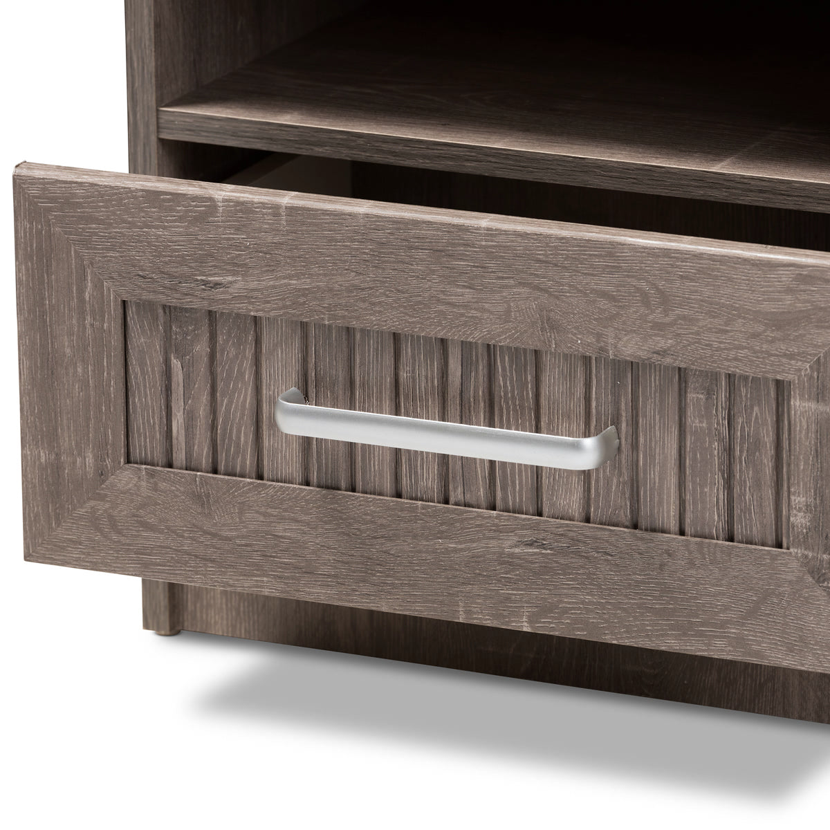 Baxton Studio Gallia Modern and Contemporary Oak Brown Finished 1-Drawer Nightstand Baxton Studio-nightstands-Minimal And Modern - 6