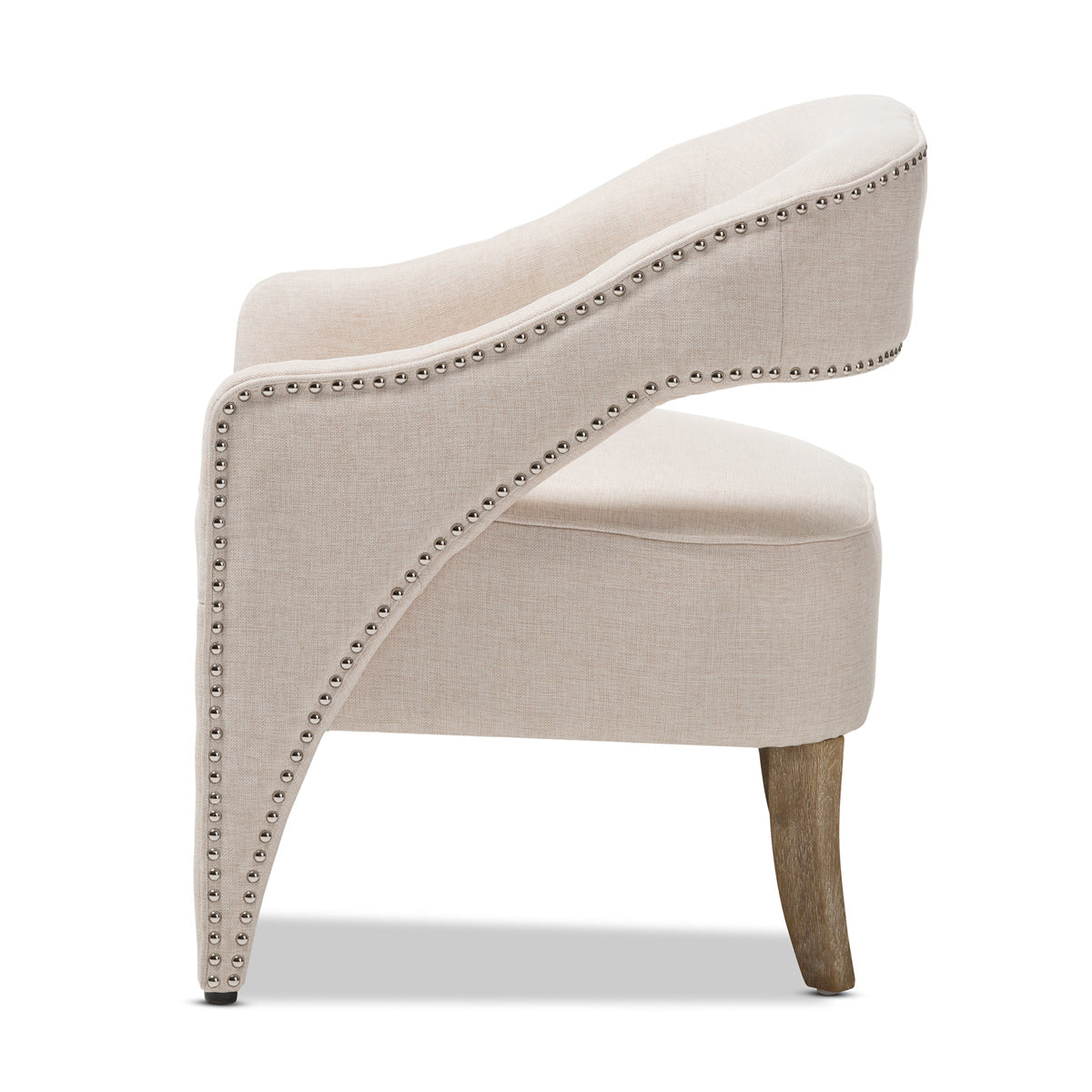 Baxton Studio Floriane Modern and Contemporary Beige Fabric Upholstered Lounge Chair Baxton Studio-chairs-Minimal And Modern - 3