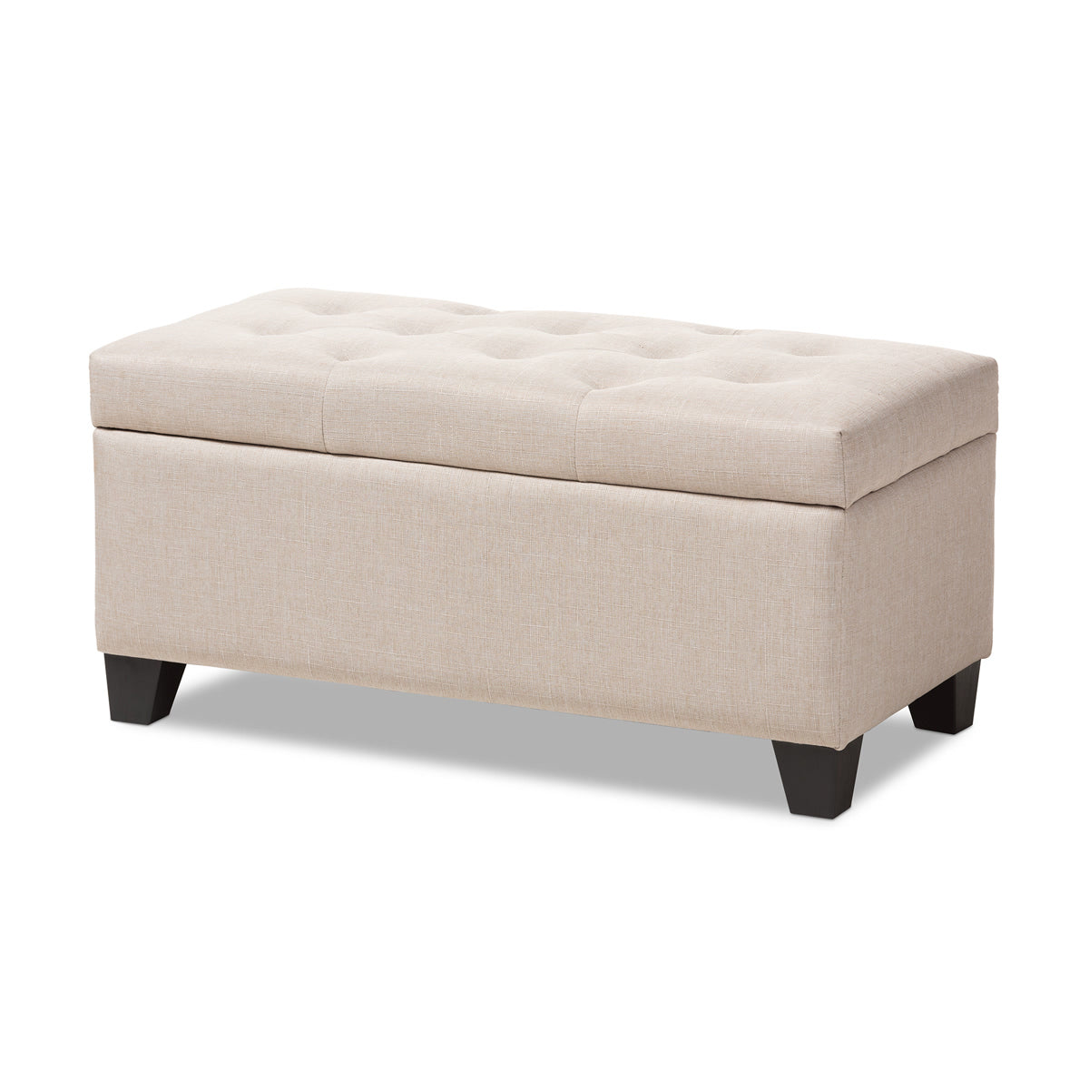 Baxton Studio Michaela Modern and Contemporary Beige Fabric Upholstered Storage Ottoman Baxton Studio-ottomans-Minimal And Modern - 1