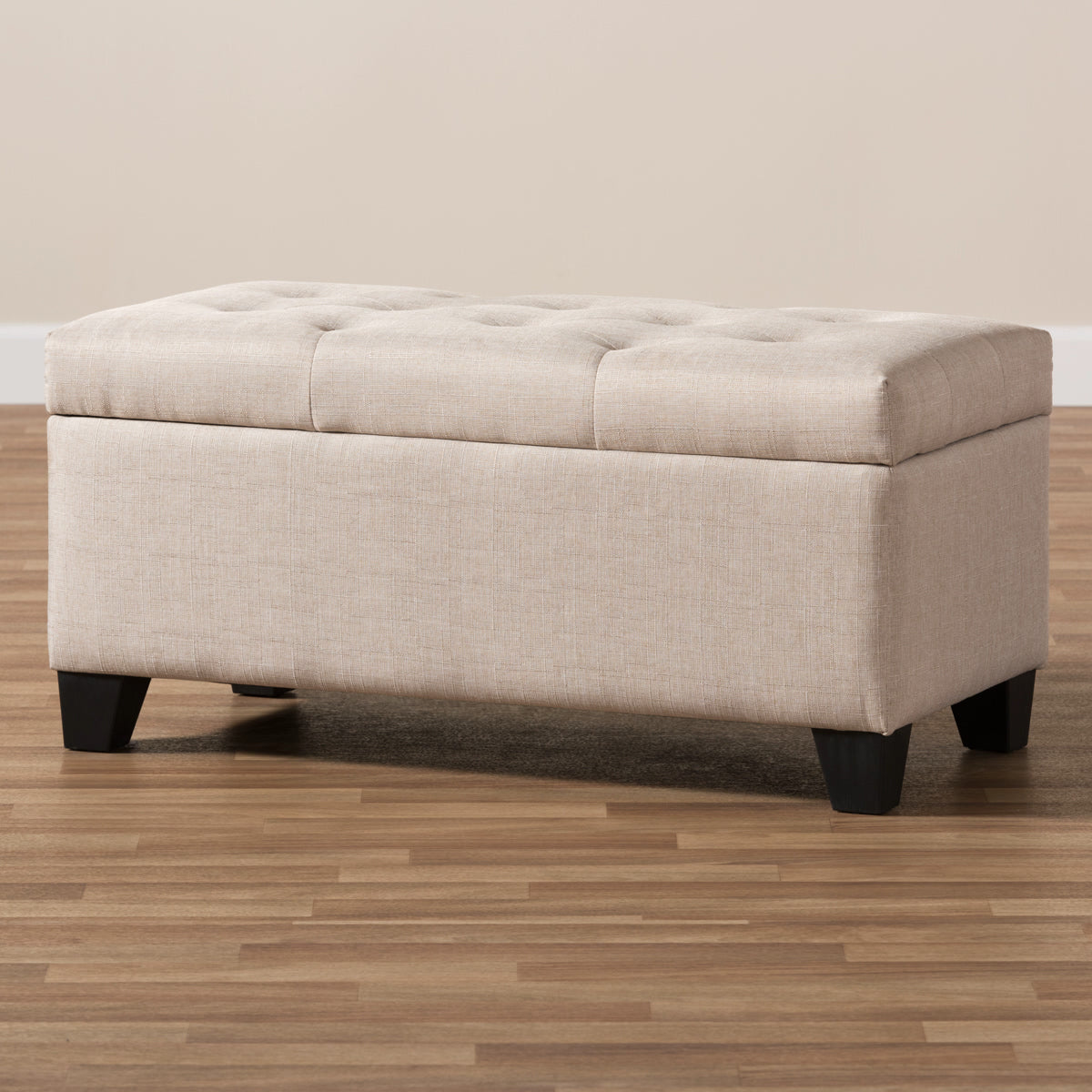 Baxton Studio Michaela Modern and Contemporary Beige Fabric Upholstered Storage Ottoman Baxton Studio-ottomans-Minimal And Modern - 2